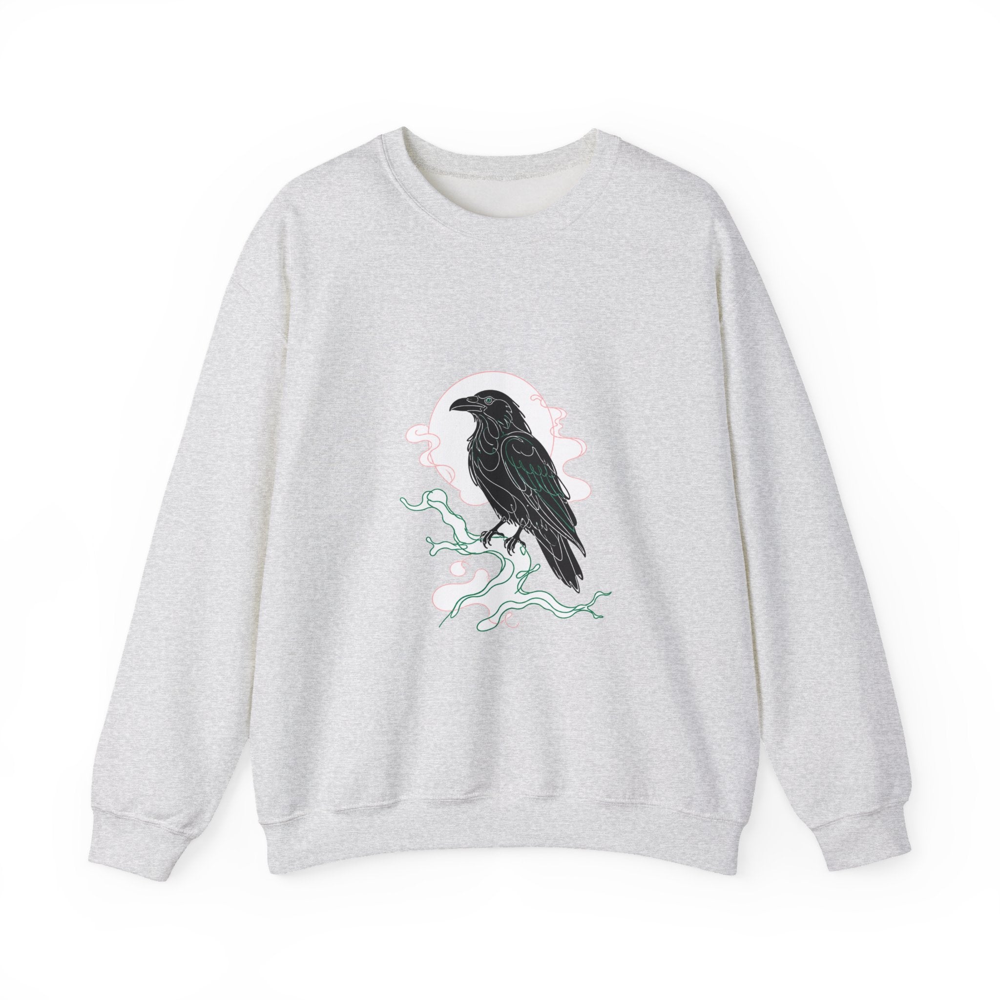 Matching Couple Sweatshirt - Raven & Swan Matching Couple Crewneck Sweatshirt Minimalist Art His Hers Valentine Gift - Design A