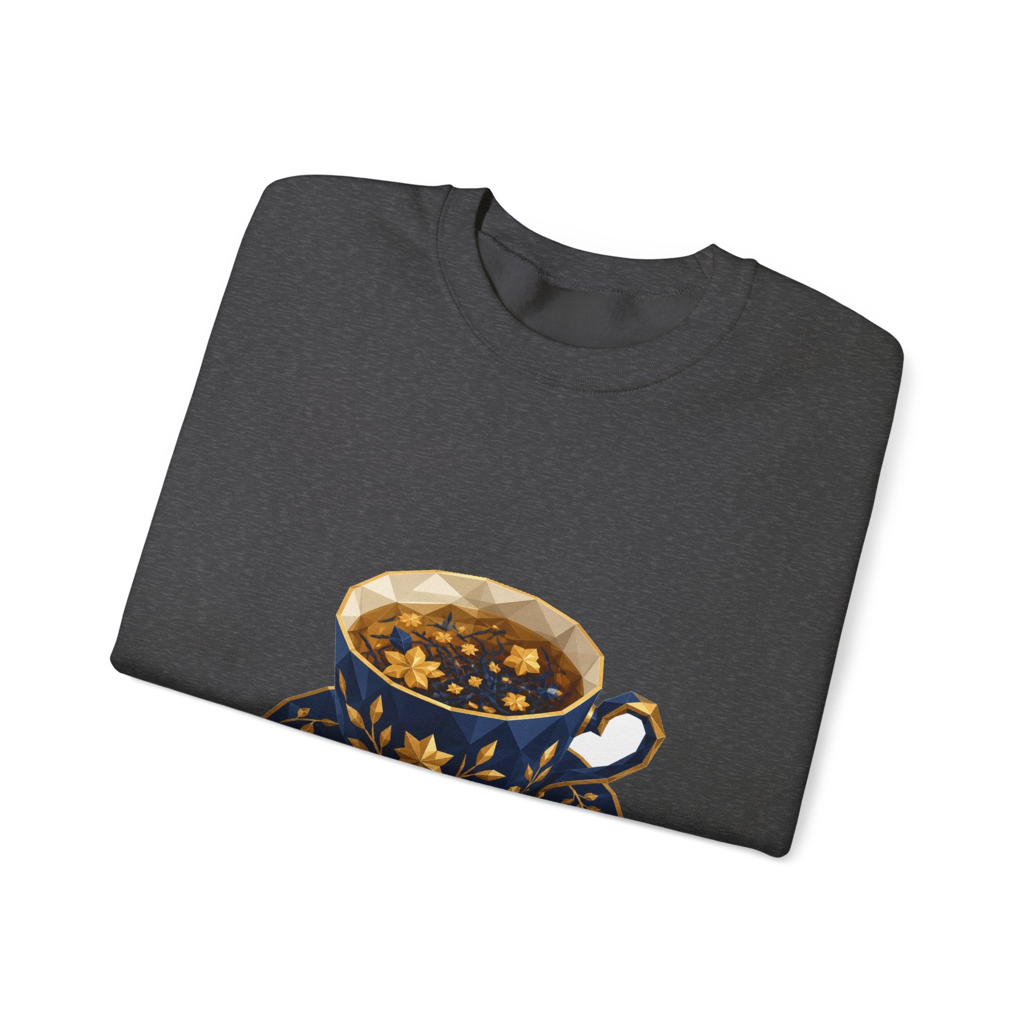 Matching Couple Sweatshirt - Coffee & Tea Matching Couple Comfort Colors Crew Geometric Art His Hers Love Gift - Design B