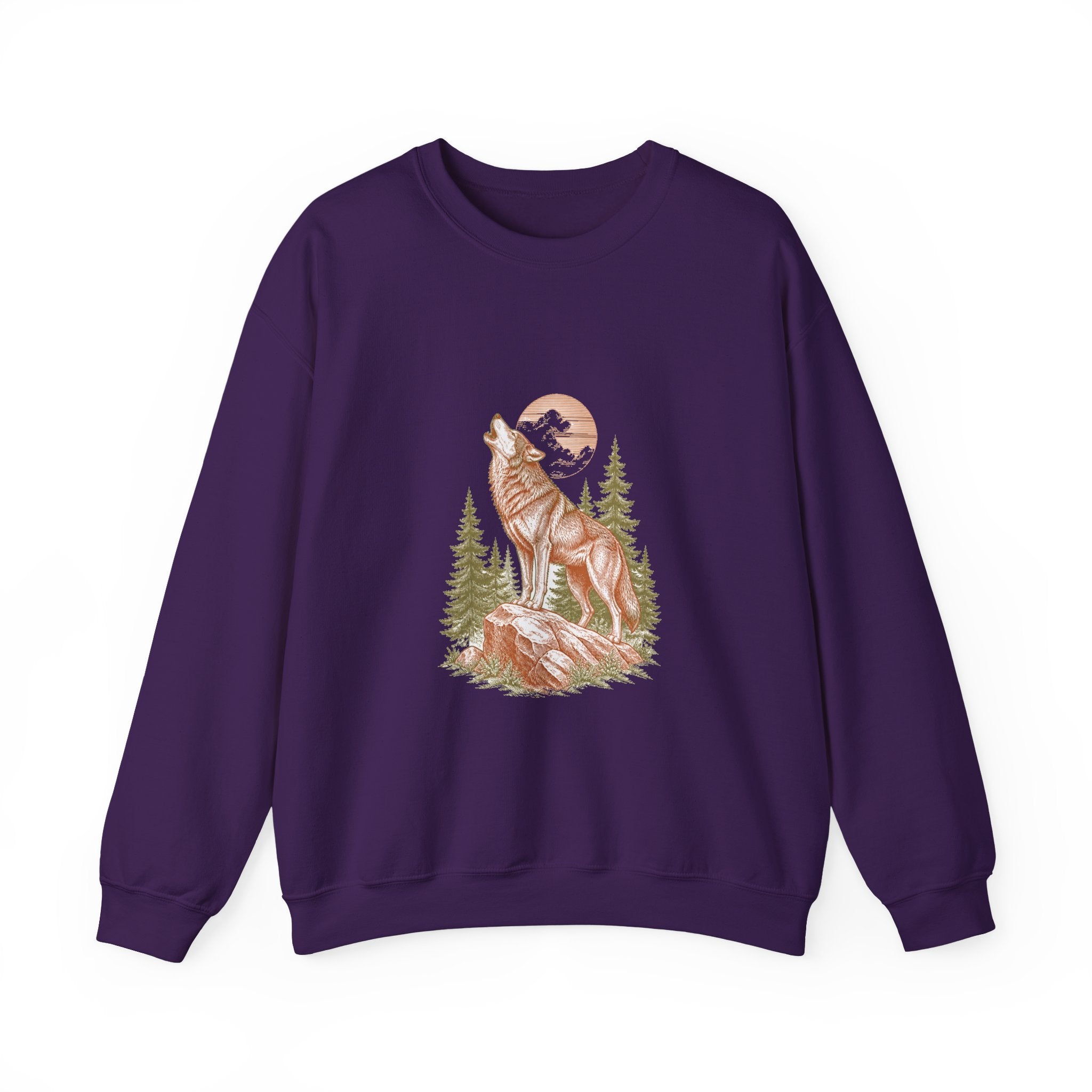 Matching Couple Sweatshirt - Wolf & Dove Matching Couple Crewneck Sweatshirt Vintage Art His Hers Wedding Gift - Design A