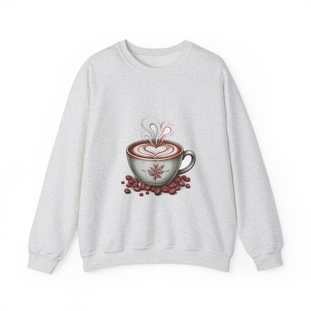 Matching Couple Sweatshirt - Coffee & Tea Matching Couple Premium Fleece Sweatshirt Hand-Drawn Art His Hers Anniversary Gift - Design A