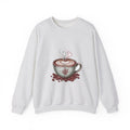 Matching Couple Sweatshirt - Coffee & Tea Matching Couple Premium Fleece Sweatshirt Hand-Drawn Art His Hers Anniversary Gift - Design A