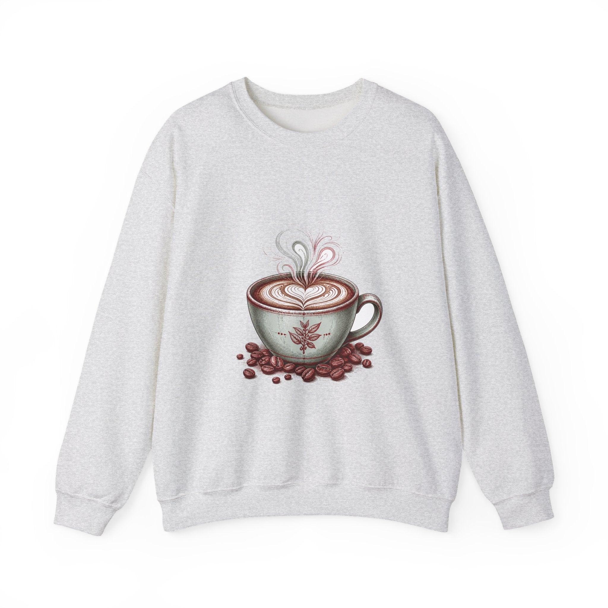 Matching Couple Sweatshirt - Coffee & Tea Matching Couple Premium Fleece Sweatshirt Hand-Drawn Art His Hers Anniversary Gift - Design A