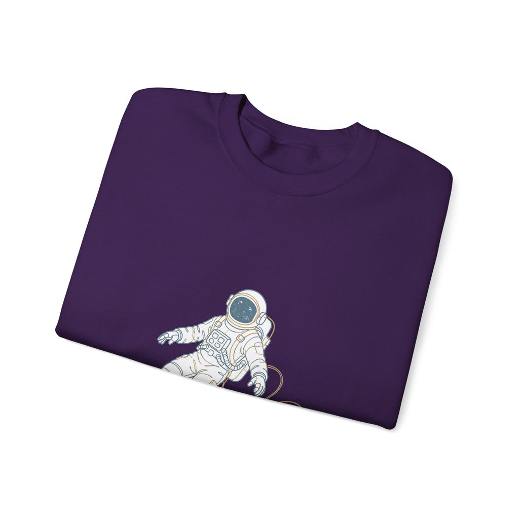 Matching Couple Sweatshirt - Astronaut & Planet Matching Couple Crewneck Sweatshirt Minimalist Art His Hers Valentine Gift - Design A