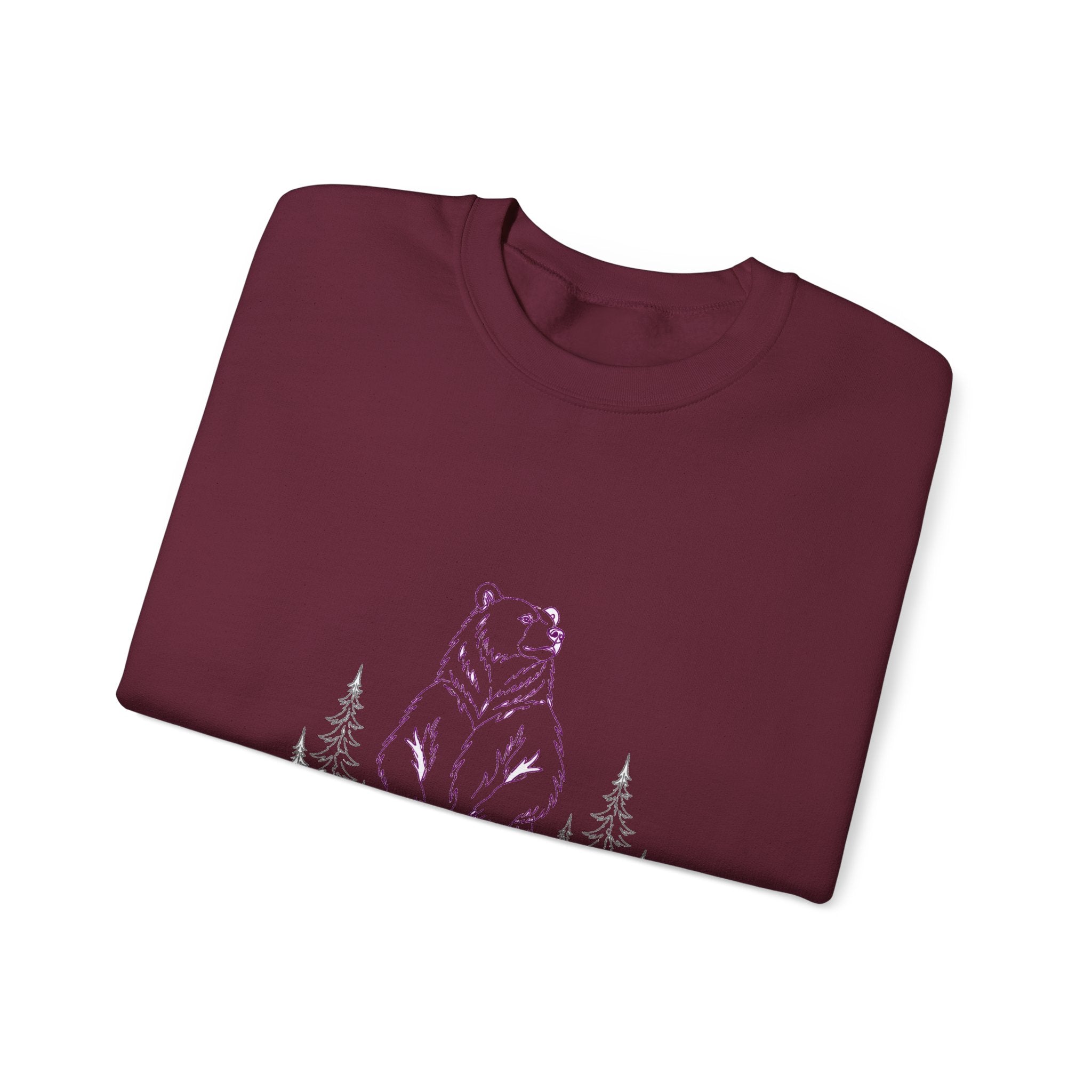 Matching Couple Sweatshirt - Bear & Deer Matching Couple Comfort Colors Crew Minimalist Art His Hers Christmas Gift - Design A
