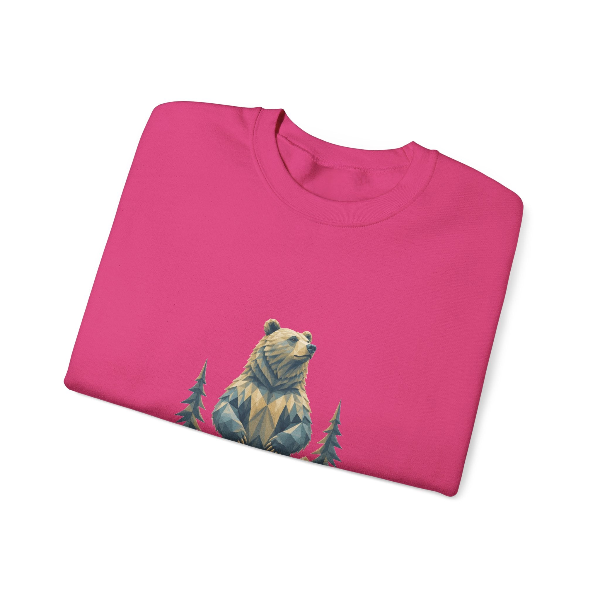 Matching Couple Sweatshirt - Bear & Deer Matching Couple Premium Fleece Sweatshirt Geometric Art His Hers Love Gift - Design A