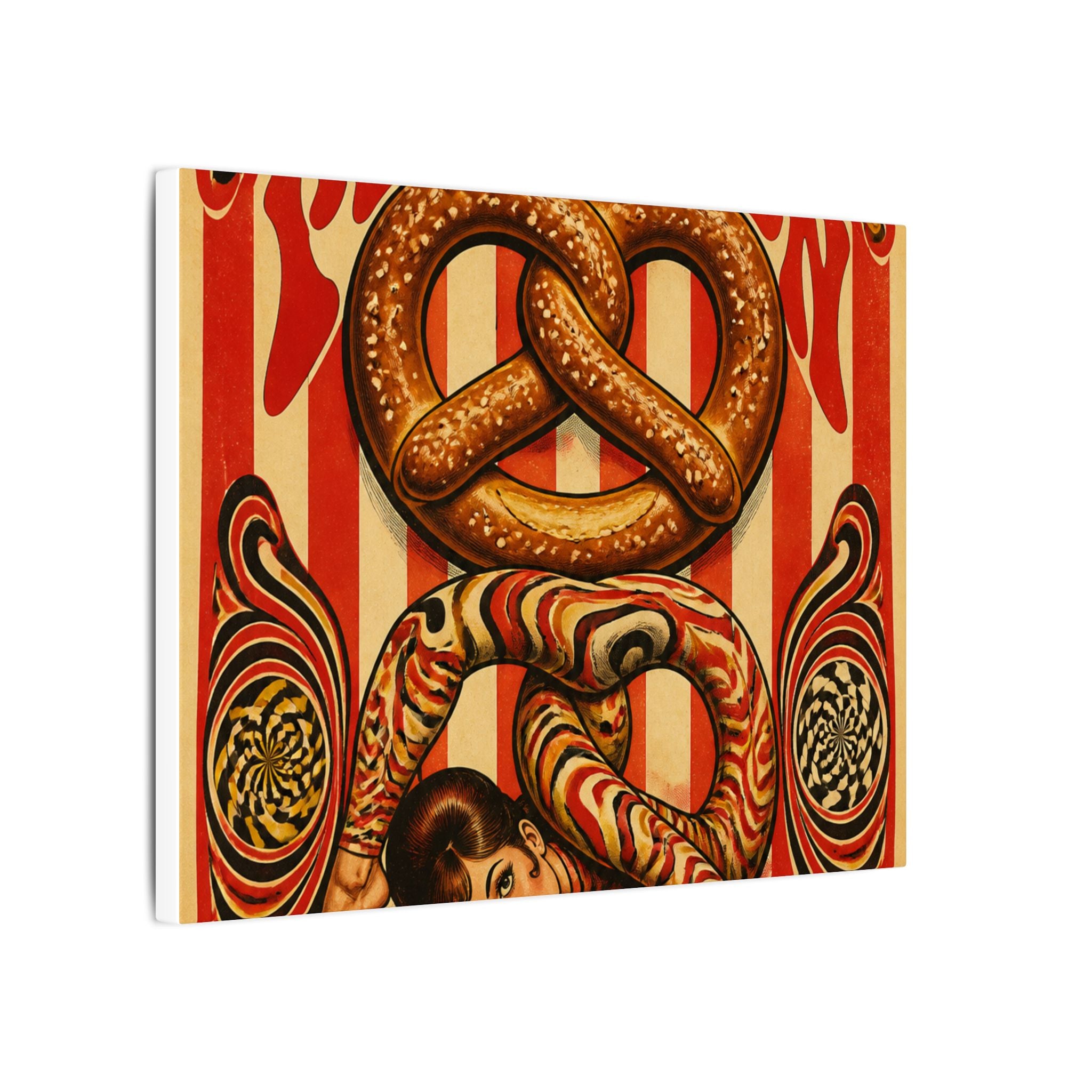 Pretzel Contortionist Wall Art Canvas 16×20 Psychedelic Cafe Decor Maximalist Print