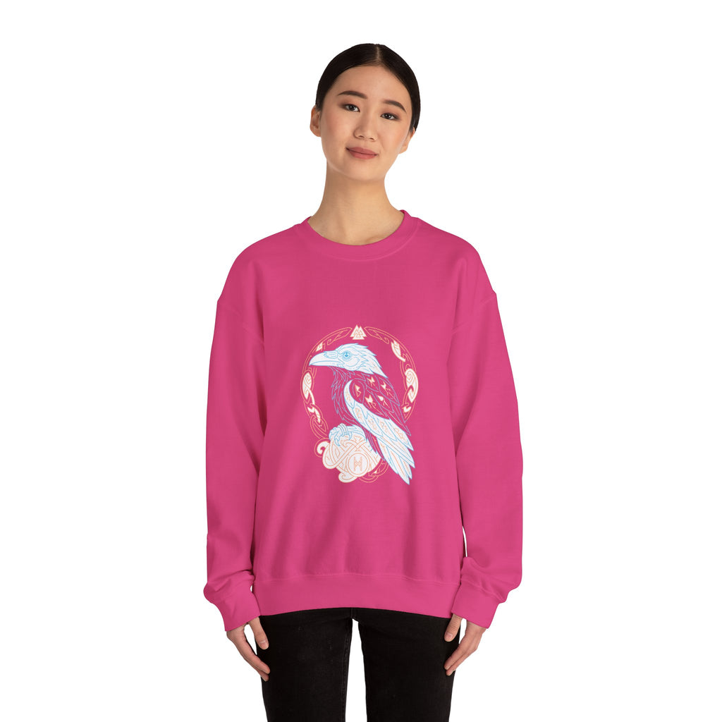 Matching Couple Sweatshirt - Huginn & Muninn Matching Couple Crewneck Sweatshirt Minimalist Art His Hers Valentine Gift - Design A