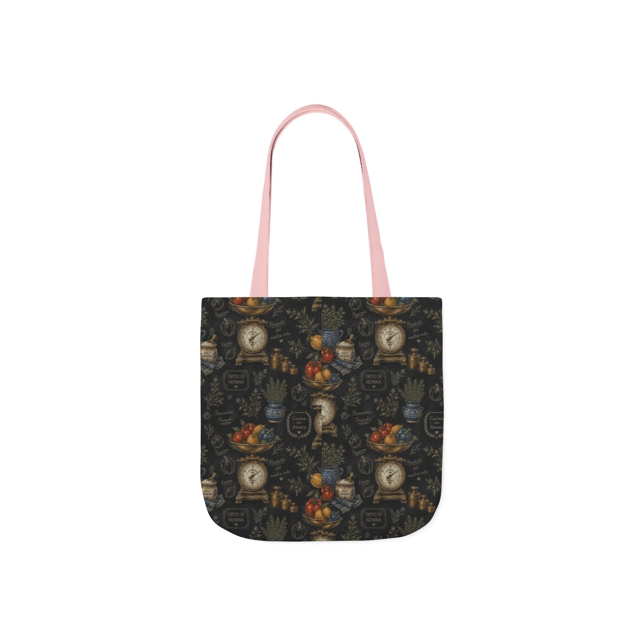 Vintage Kitchen Scale Canvas Tote Bag Mediterranean Kitchen Chalk Art Design Italian Cottagecore Gift
