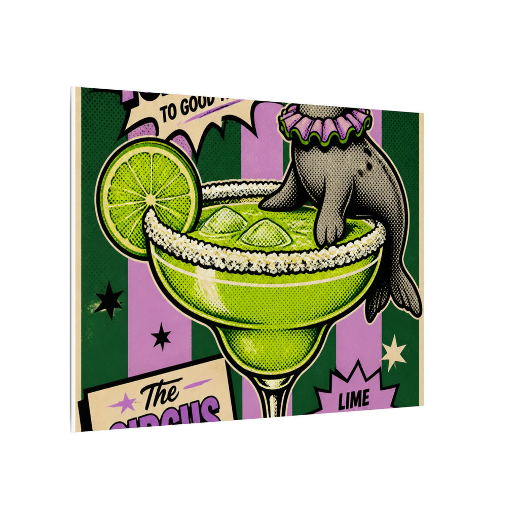 Margarita Balancing Seal Wall Art Canvas 16×20 Pop Art Living Room Decor Maximalist Print