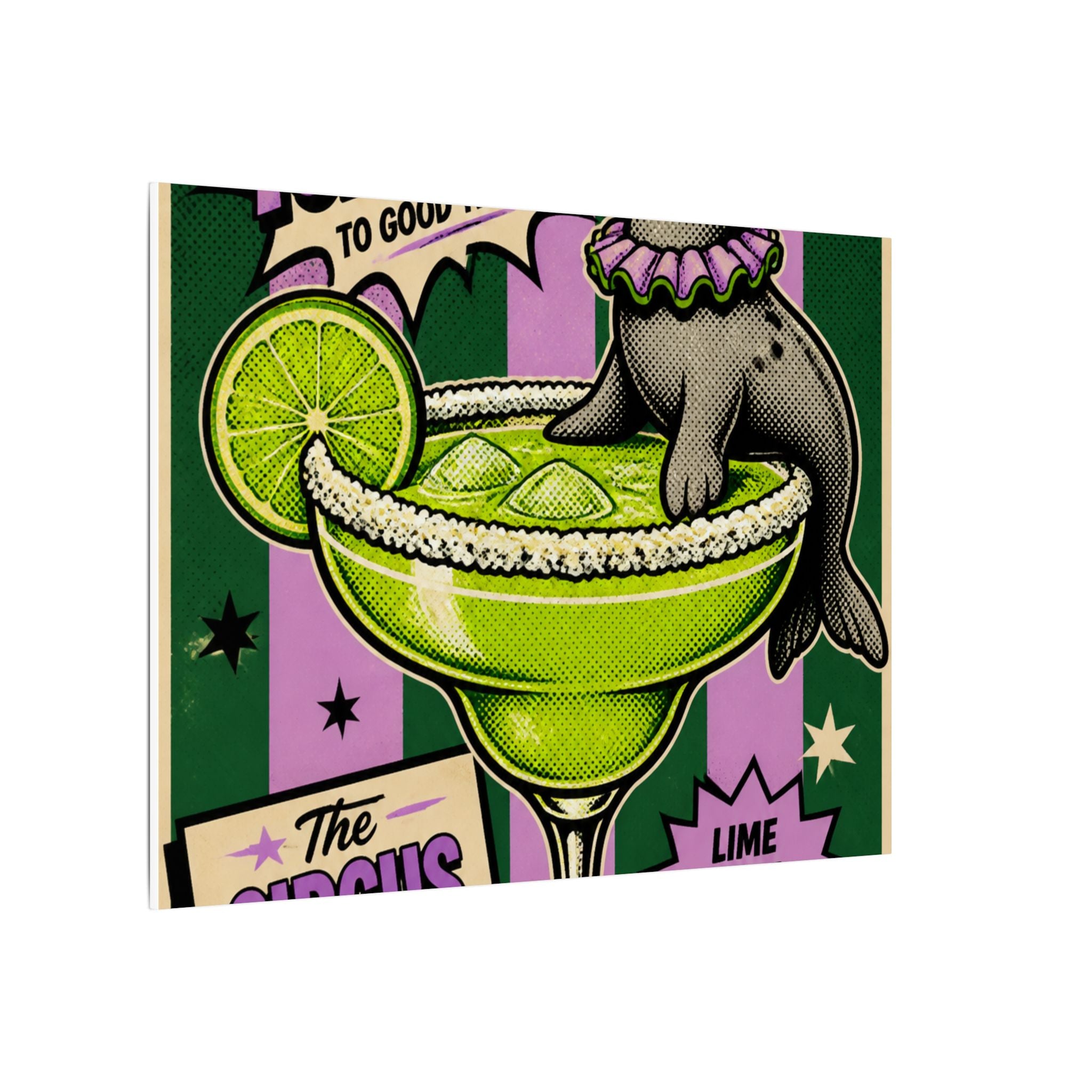 Margarita Balancing Seal Wall Art Canvas 16×20 Pop Art Living Room Decor Maximalist Print