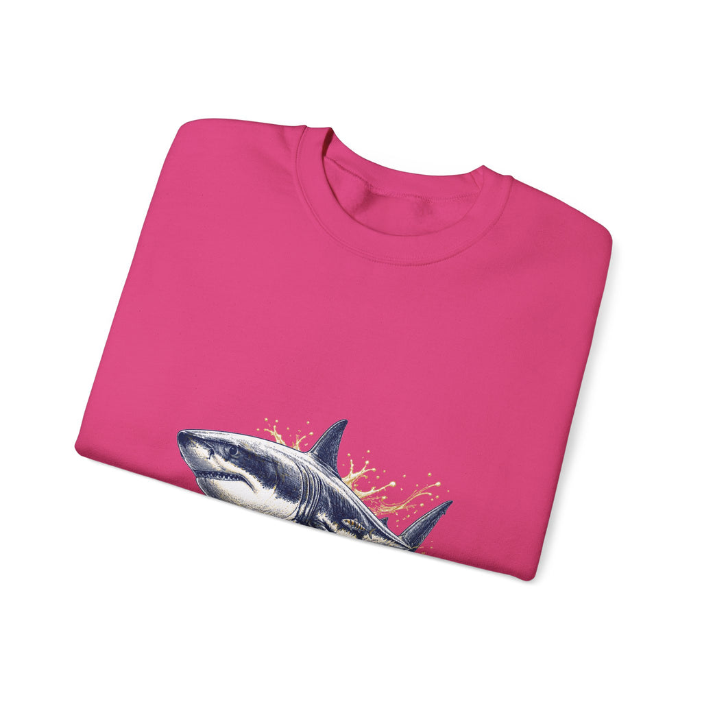 Matching Couple Sweatshirt - Shark & Dolphin Matching Couple Comfort Colors Crew Hand-Drawn Art His Hers Anniversary Gift - Design A