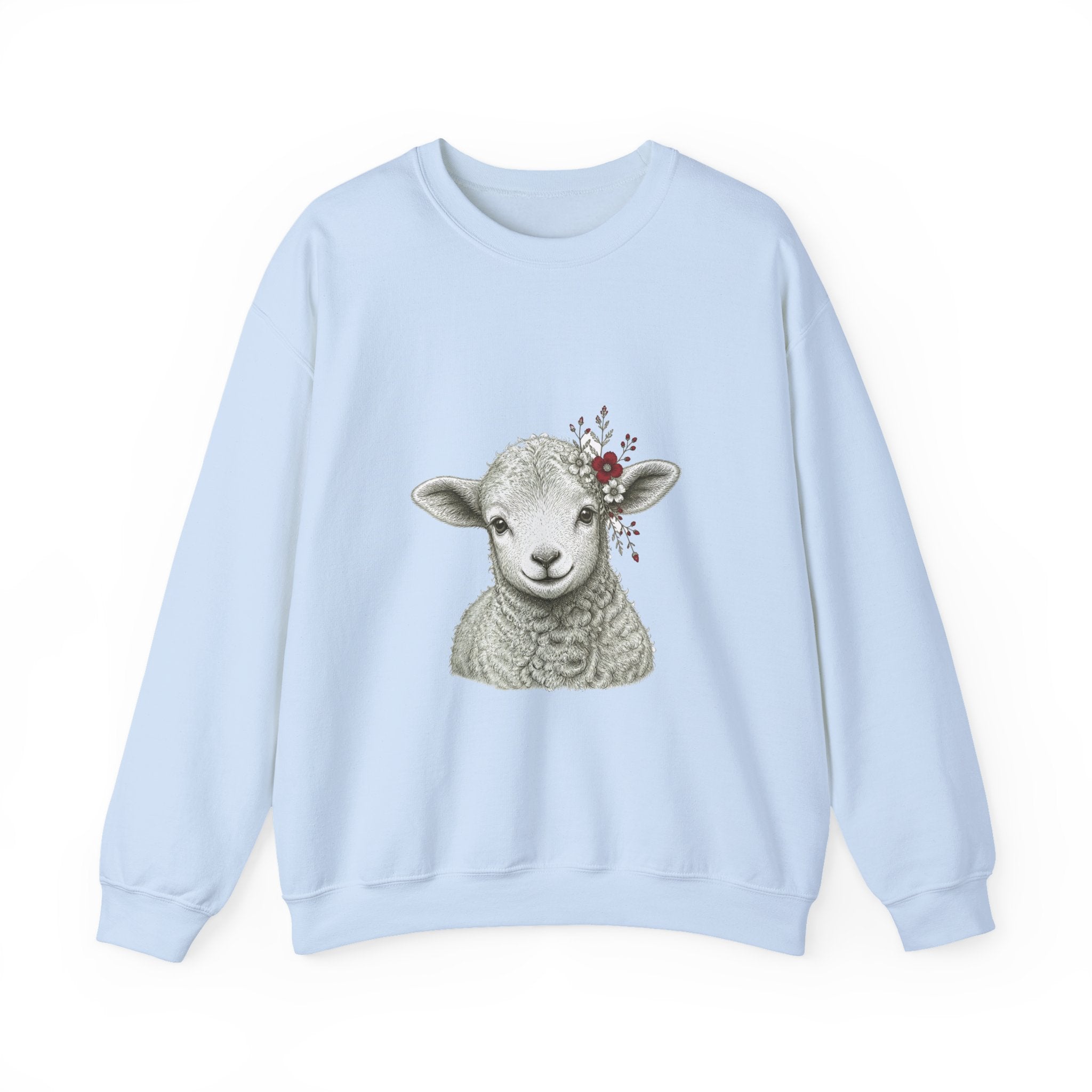 Matching Couple Sweatshirt - Lion & Lamb Matching Couple Crewneck Sweatshirt Hand-Drawn Art His Hers Best Friend Gift - Design B