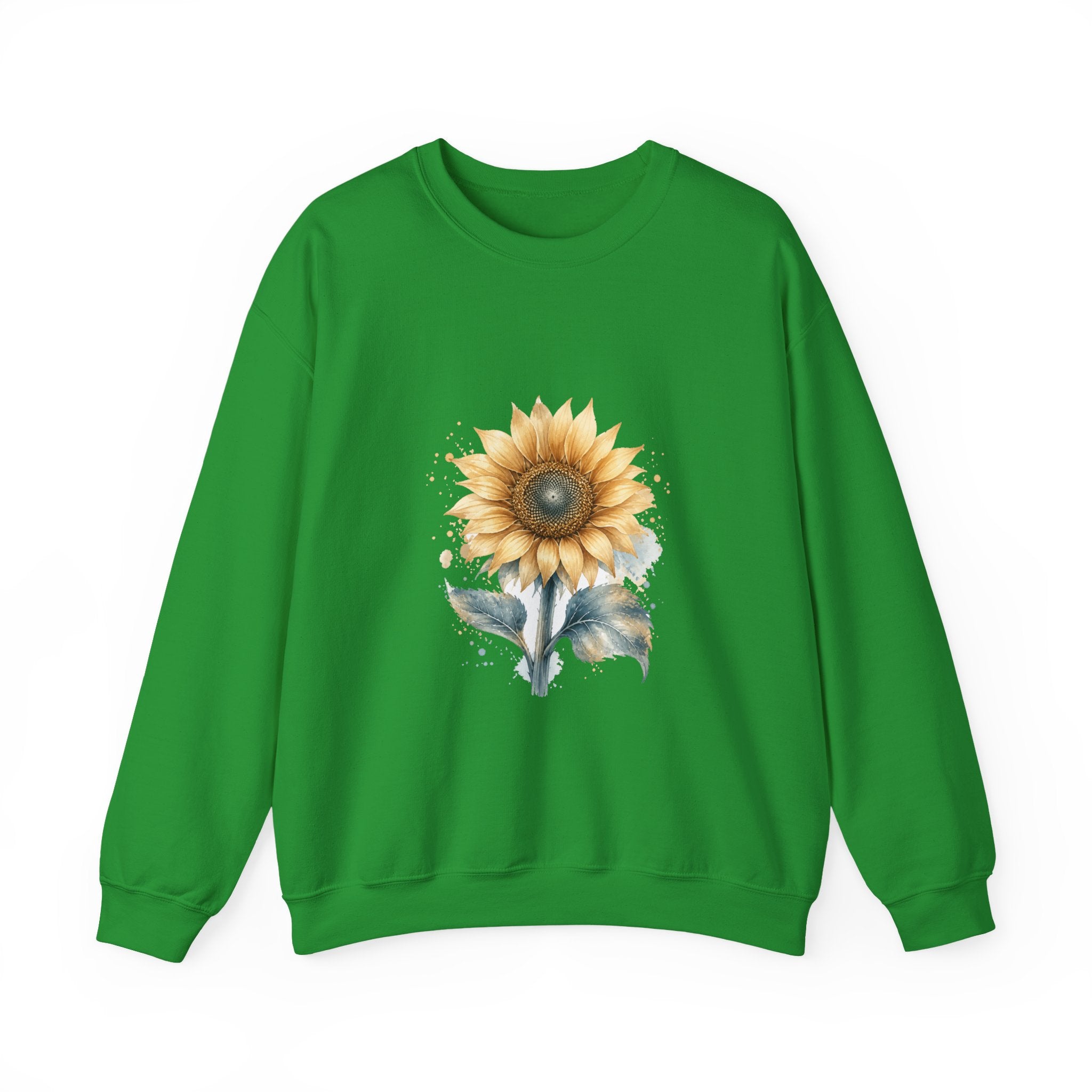 Matching Couple Sweatshirt - Sunflower & Moonflower Matching Couple Comfort Colors Crew Watercolor Art His Hers Birthday Gift - Design A