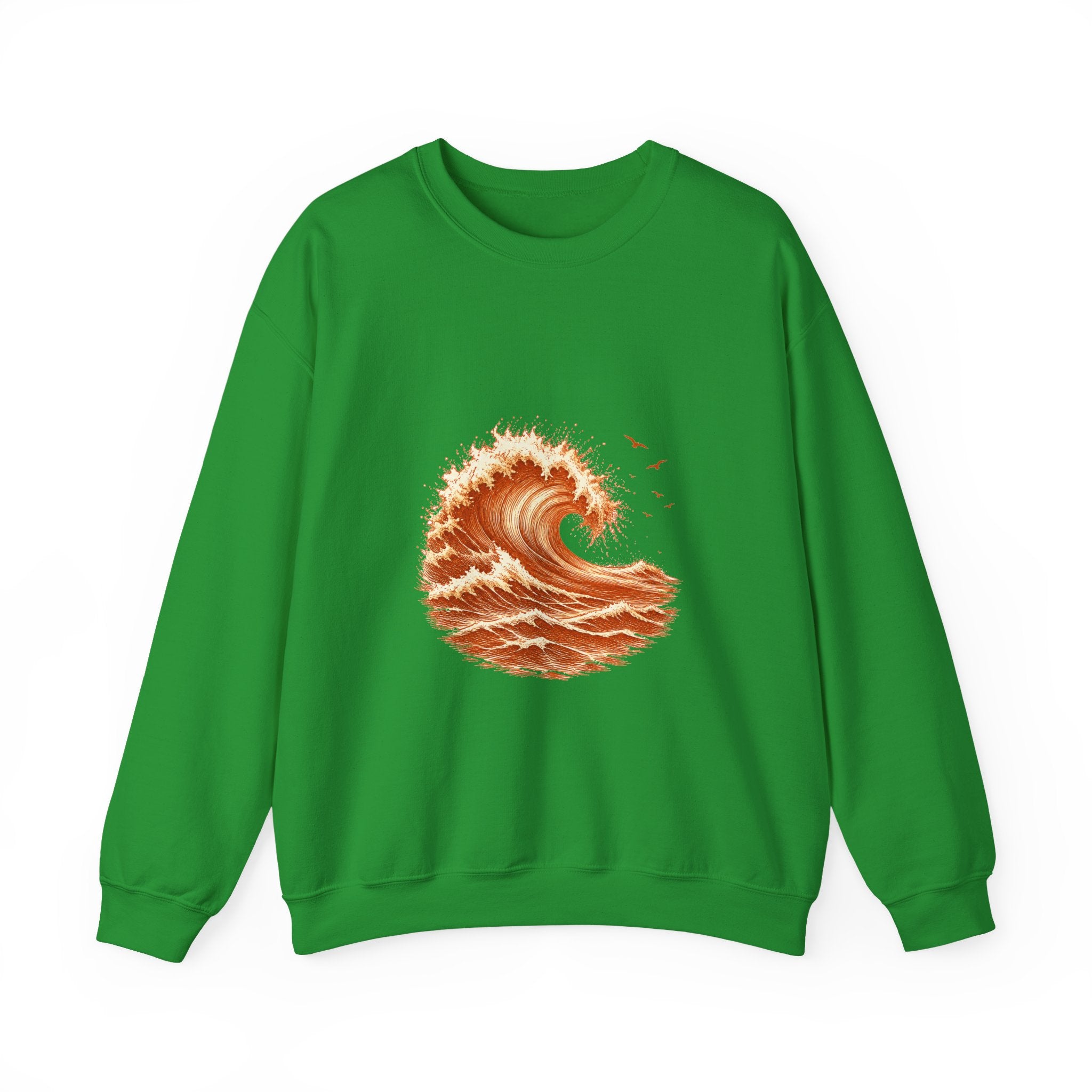 Matching Couple Sweatshirt - Mountain & Ocean Matching Couple Premium Fleece Sweatshirt Hand-Drawn Art His Hers Anniversary Gift - Design B