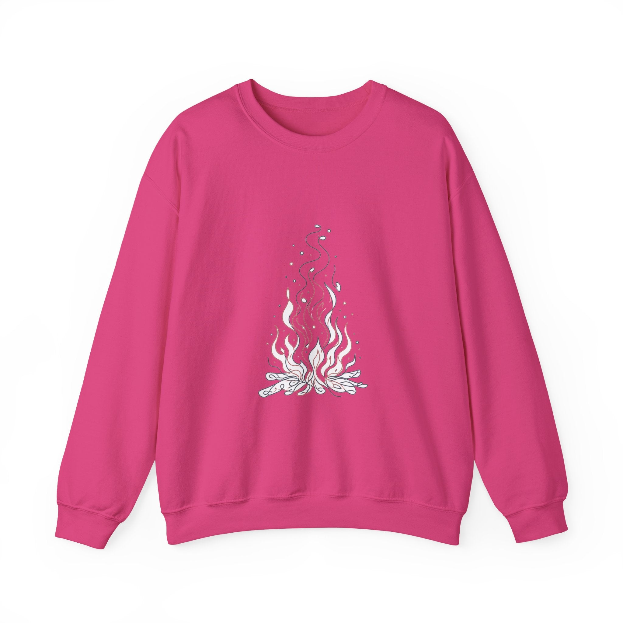 Matching Couple Sweatshirt - Wildfire & Waterfall Matching Couple Crewneck Sweatshirt Minimalist Art His Hers Valentine Gift - Design A