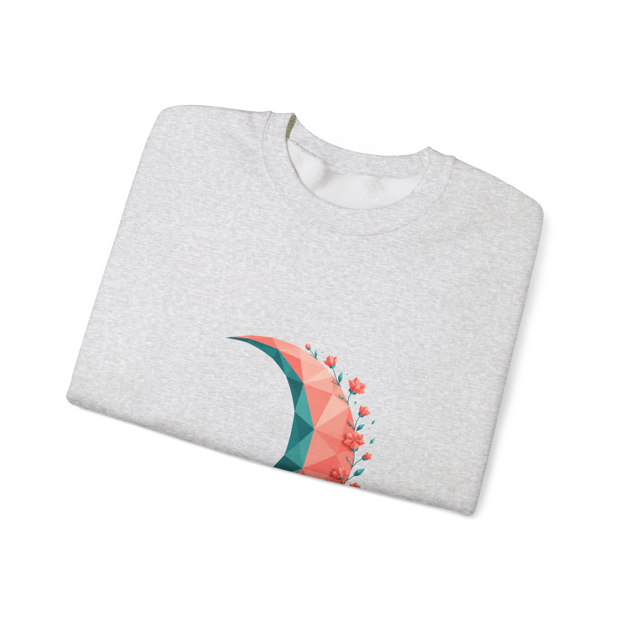 Matching Couple Sweatshirt - Waxing & Waning Moon Matching Couple Crewneck Sweatshirt Geometric Art His Hers Couple Gift - Design A