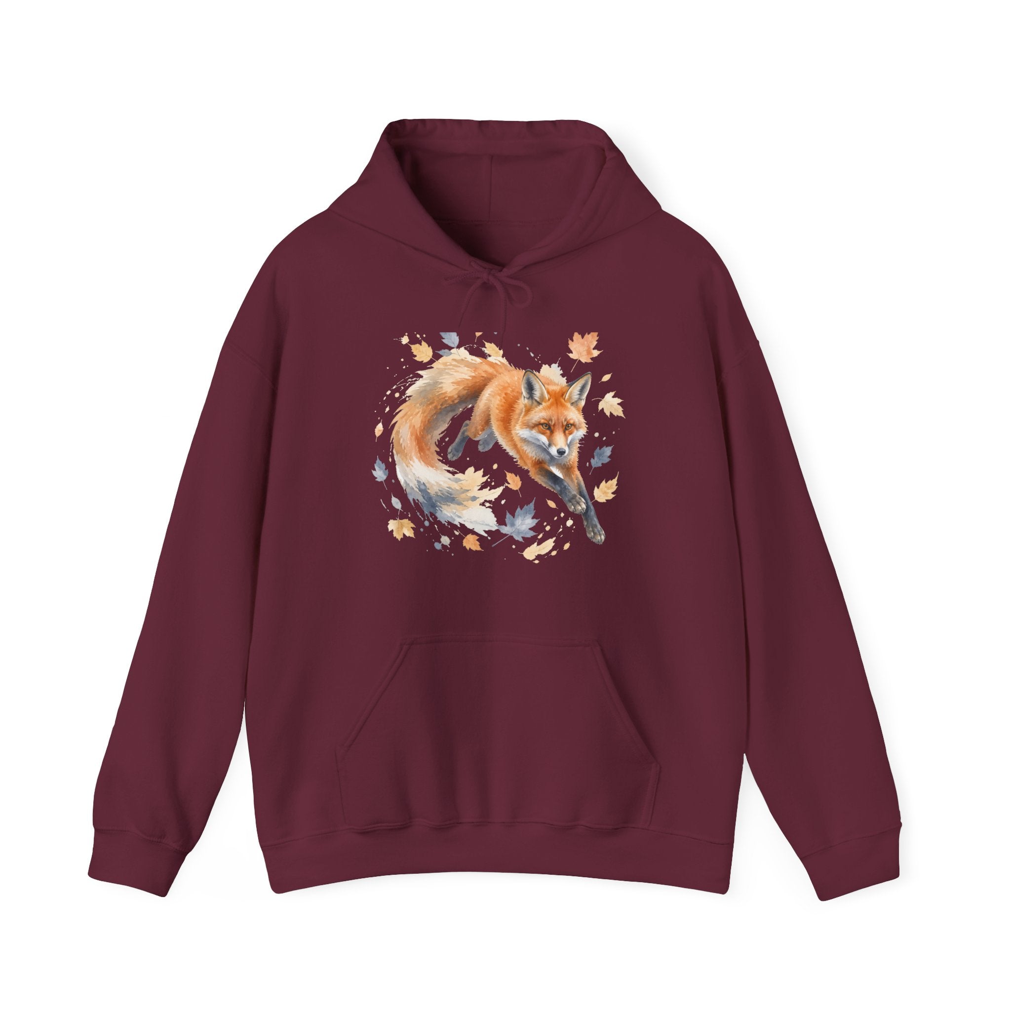 Matching Couple Sweatshirt - Fox & Rabbit Matching Couple Hooded Sweatshirt Watercolor Art His Hers Engagement Gift - Design A