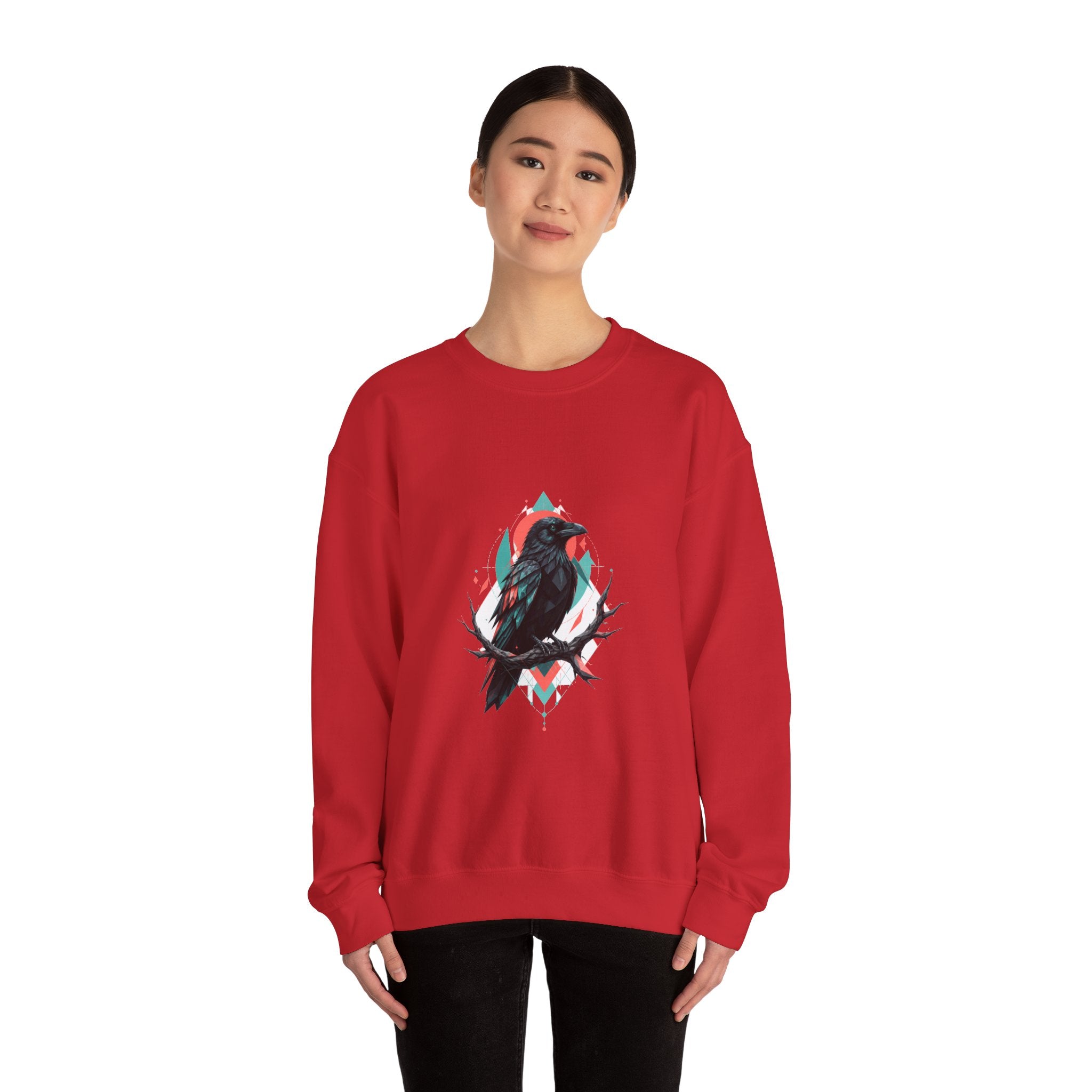 Matching Couple Sweatshirt - Raven & Swan Matching Couple Crewneck Sweatshirt Geometric Art His Hers Couple Gift - Design A