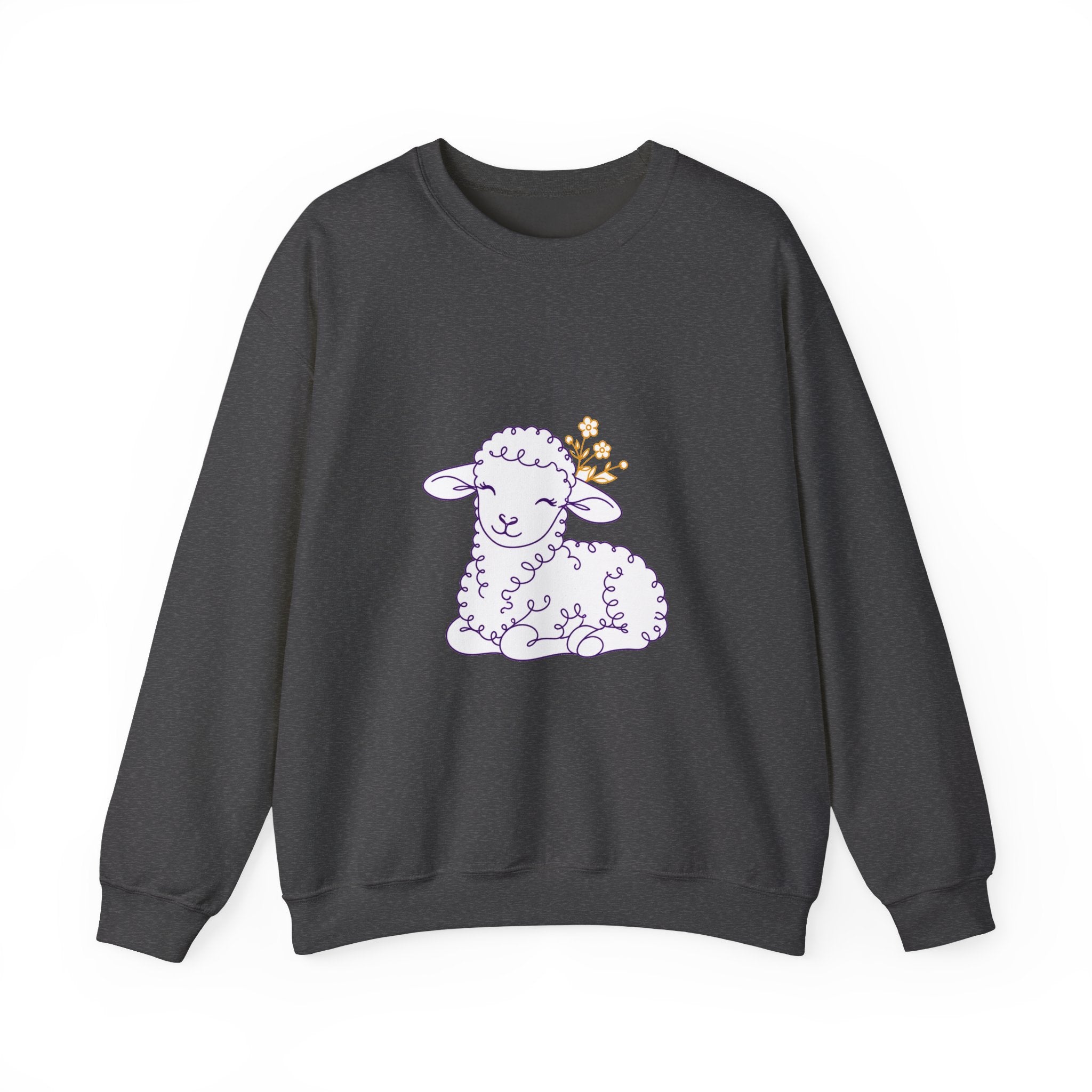 Matching Couple Sweatshirt - Lion & Lamb Matching Couple Comfort Colors Crew Minimalist Art His Hers Christmas Gift - Design B