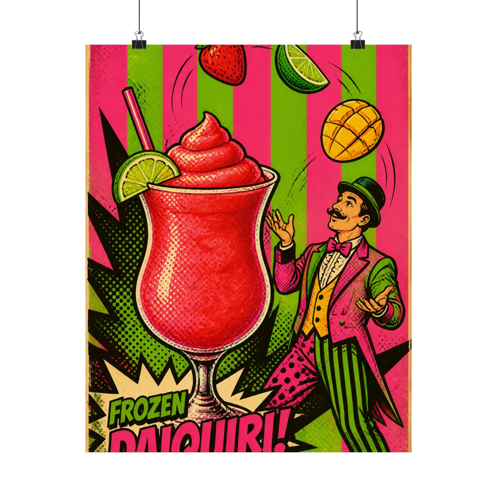 Daiquiri Fruit Juggler Wall Art Poster 18×24 Pop Art Living Room Decor Maximalist Print