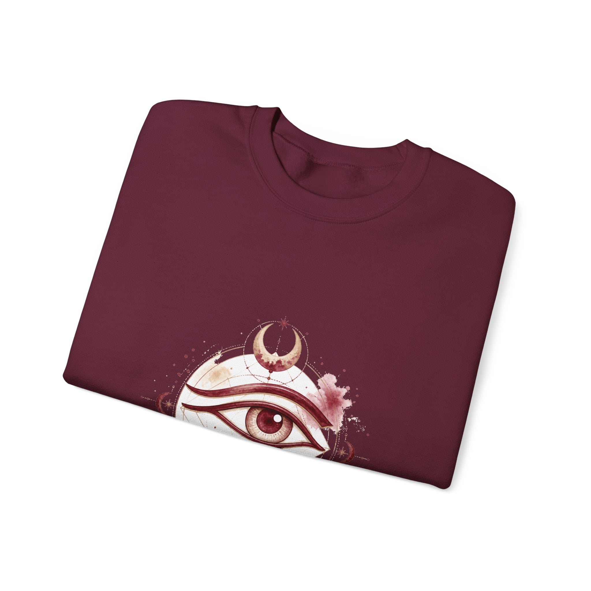 Matching Couple Sweatshirt - Eye of Ra & Horus Matching Couple Crewneck Sweatshirt Watercolor Art His Hers Engagement Gift - Design B