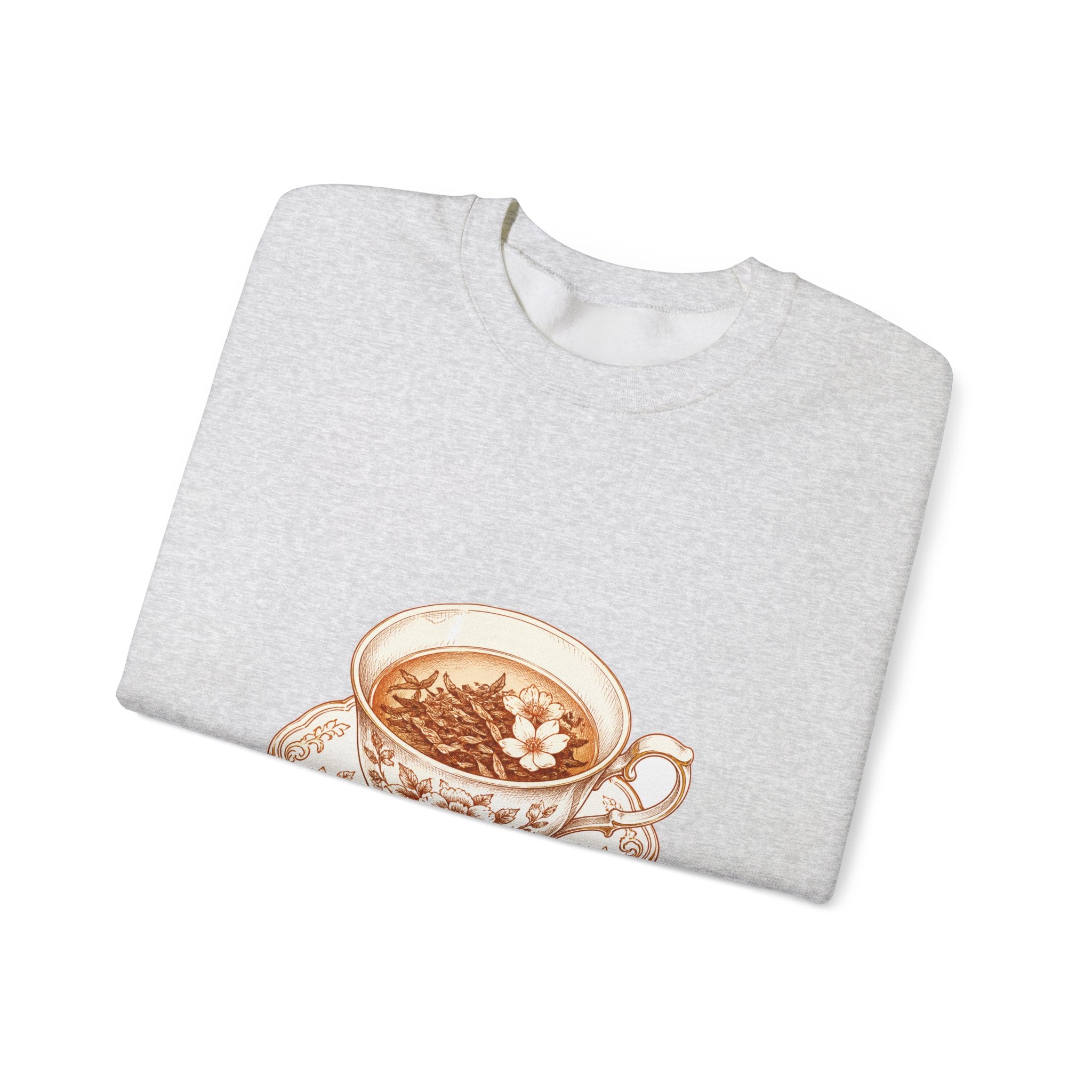Matching Couple Sweatshirt - Coffee & Tea Matching Couple Crewneck Sweatshirt Hand-Drawn Art His Hers Best Friend Gift - Design B