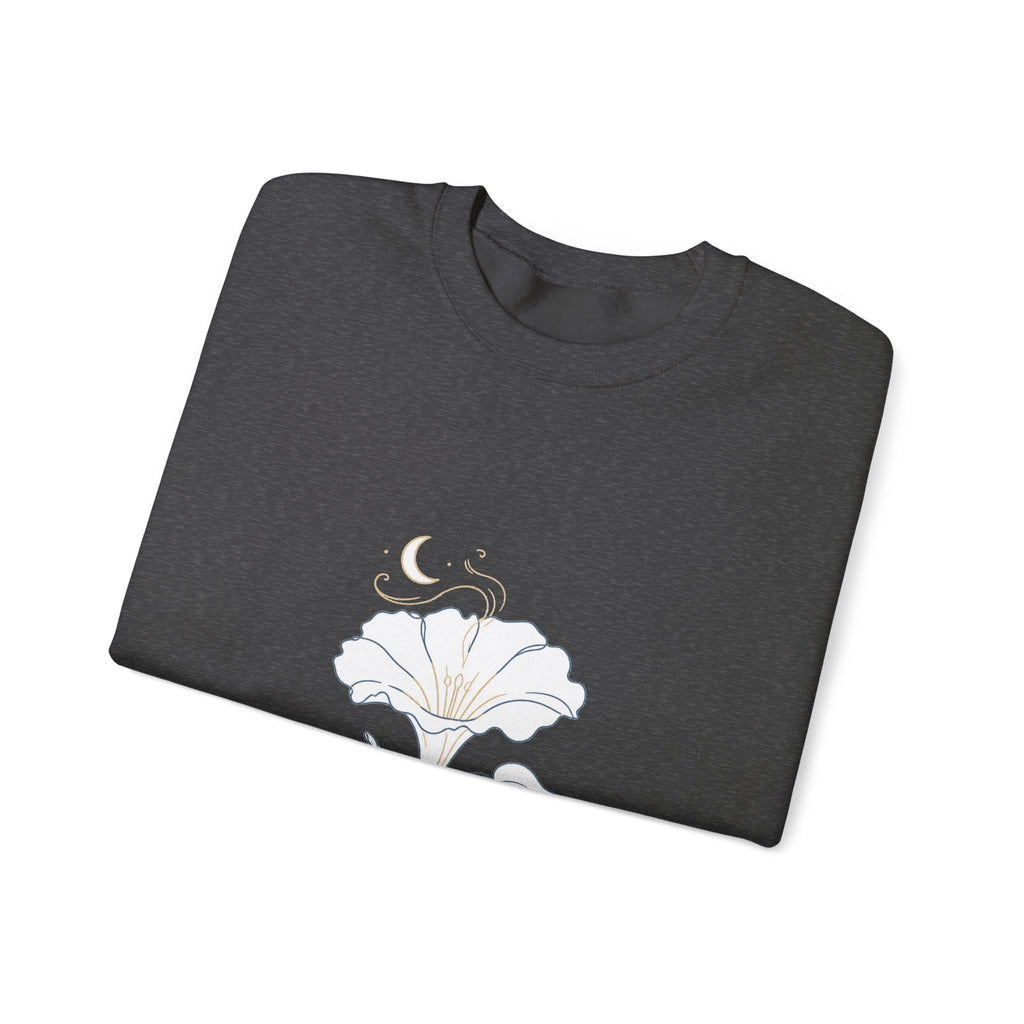 Matching Couple Sweatshirt - Sunflower & Moonflower Matching Couple Premium Fleece Sweatshirt Minimalist Art His Hers Christmas Gift - Design B