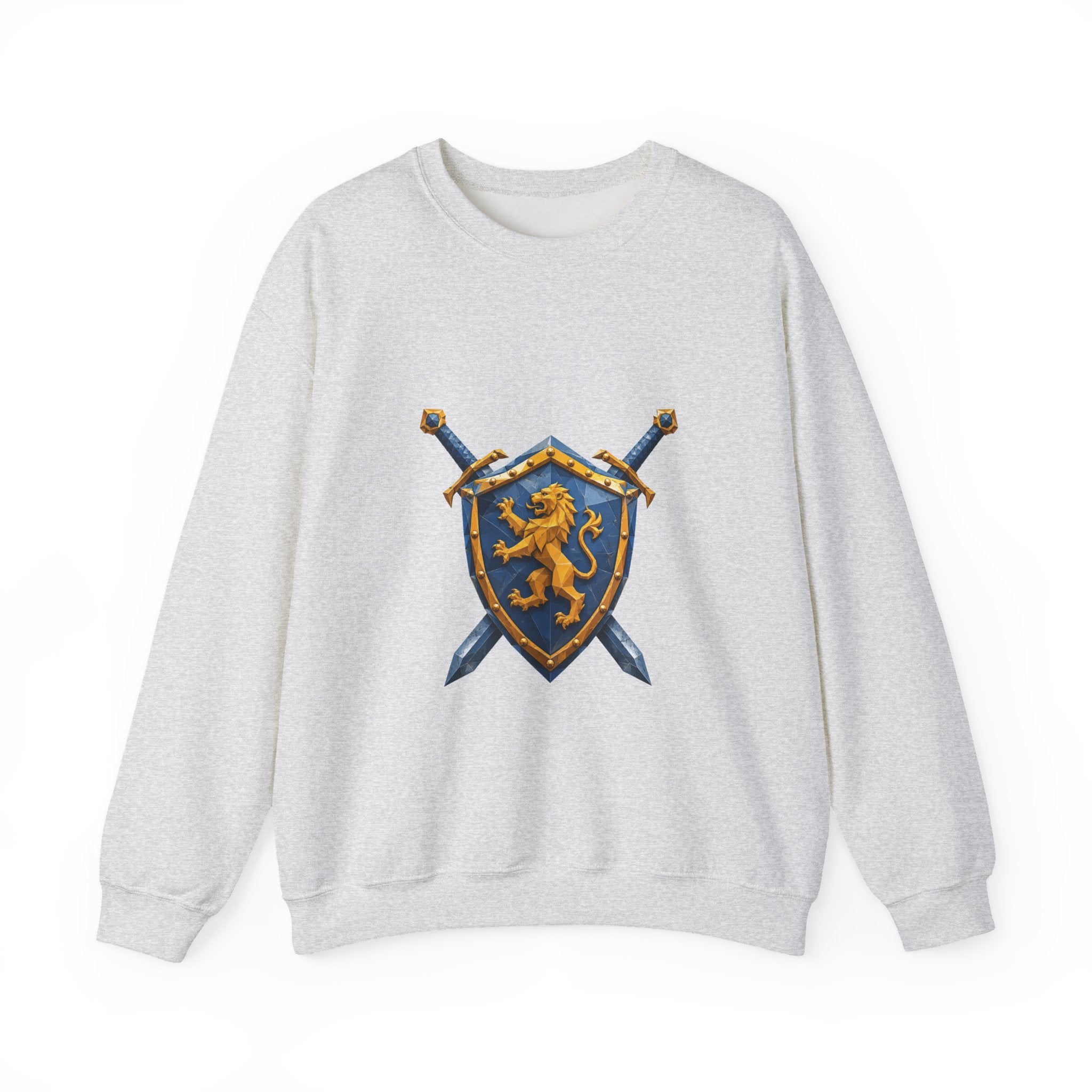 Matching Couple Sweatshirt - Crown & Shield Matching Couple Premium Fleece Sweatshirt Geometric Art His Hers Love Gift - Design B