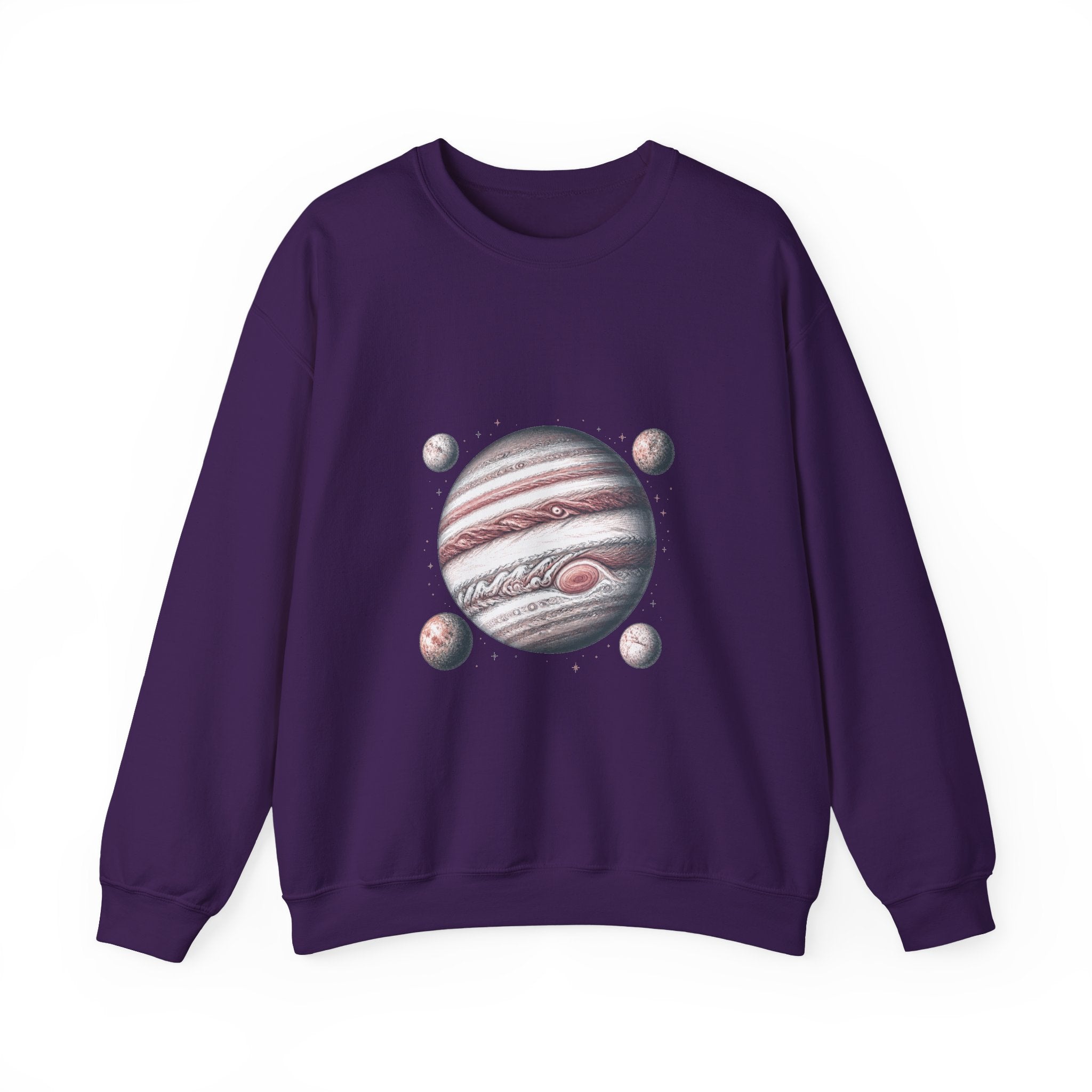Matching Couple Sweatshirt - Saturn & Jupiter Matching Couple Crewneck Sweatshirt Hand-Drawn Art His Hers Best Friend Gift - Design B
