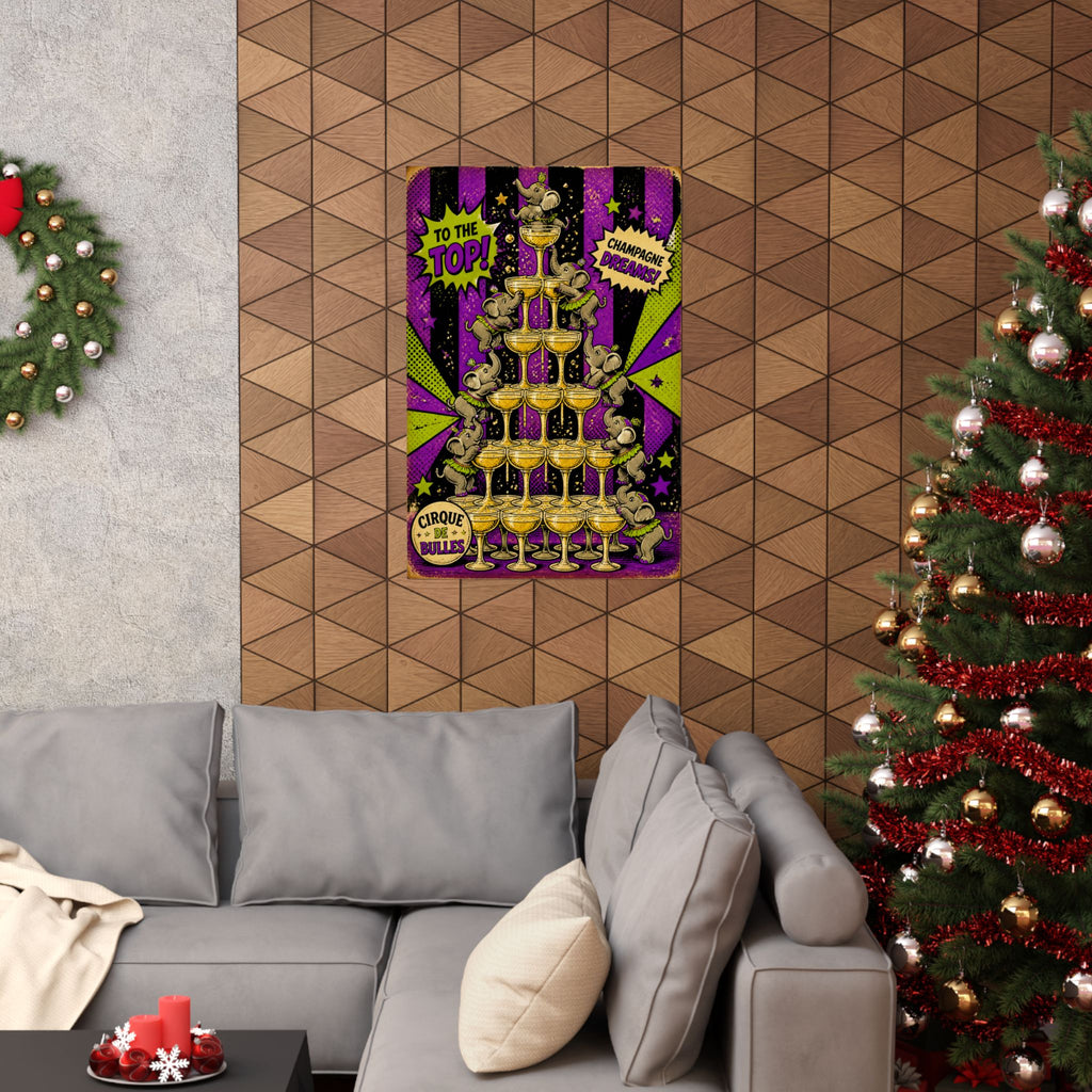 Champagne Tower Elephants Wall Art Poster 18×24 Pop Art Living Room Decor Maximalist Print
