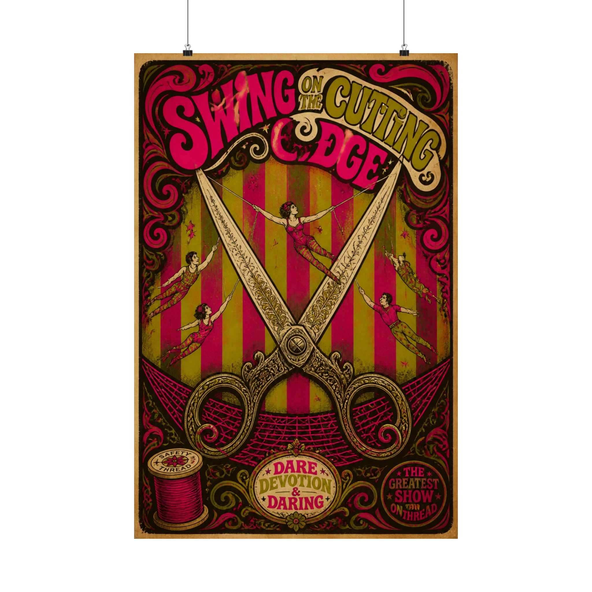 Giant Scissors Trapeze Wall Art Poster 24×36 Psychedelic Dining Room Decor Maximalist Print