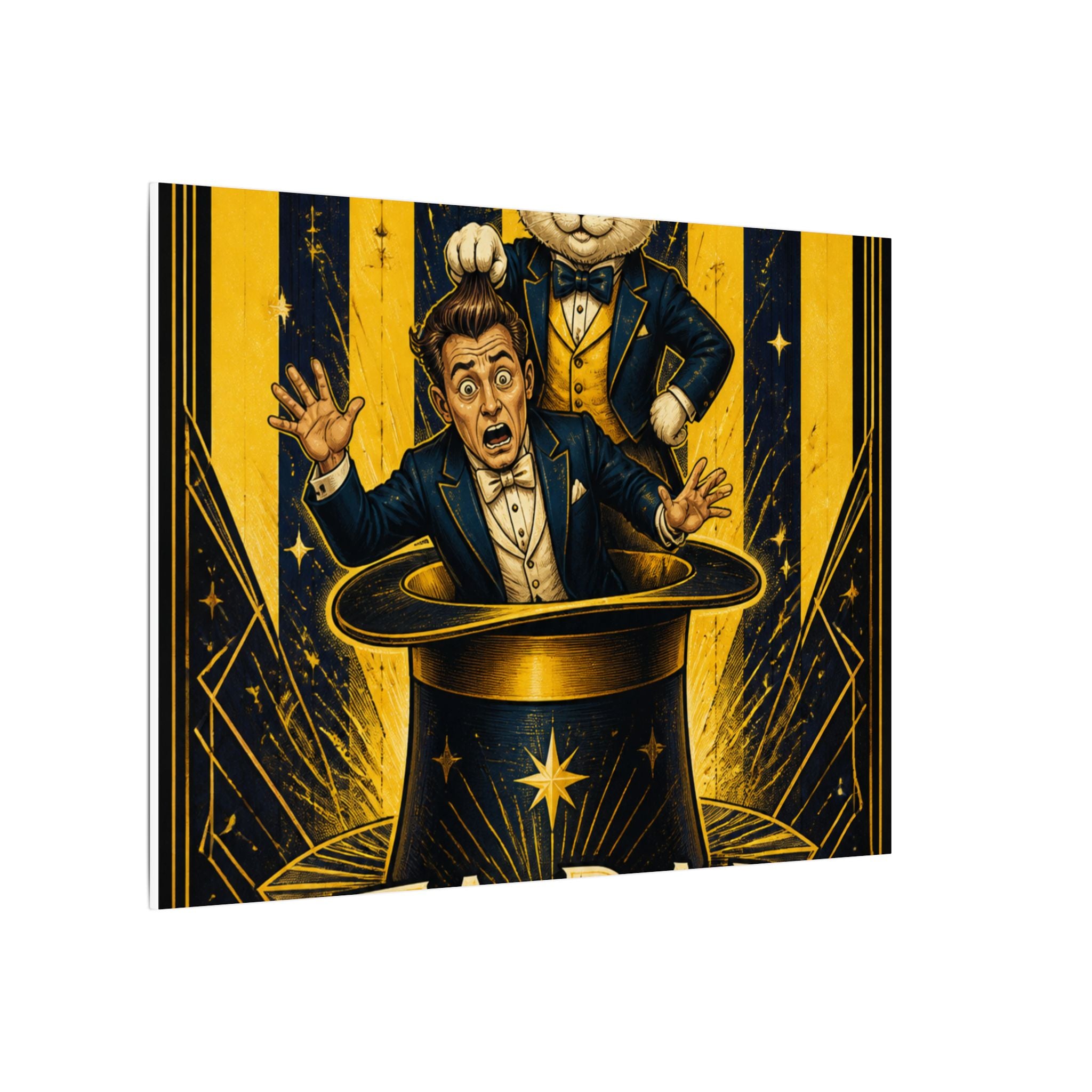 Magic Hat Rabbit Wall Art Canvas 24×36 Art Deco Bar Area Decor Maximalist Print
