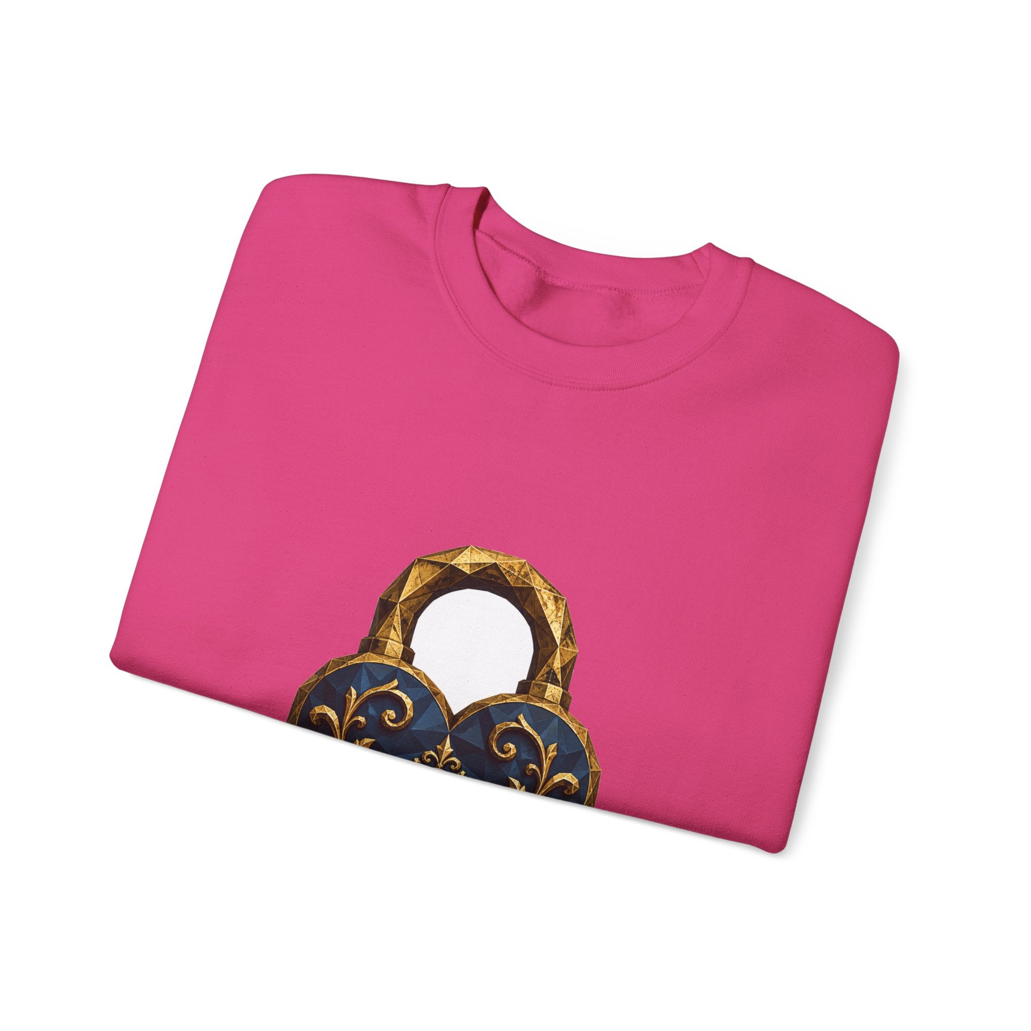 Matching Couple Sweatshirt - Key & Lock Matching Couple Premium Fleece Sweatshirt Geometric Art His Hers Love Gift - Design B