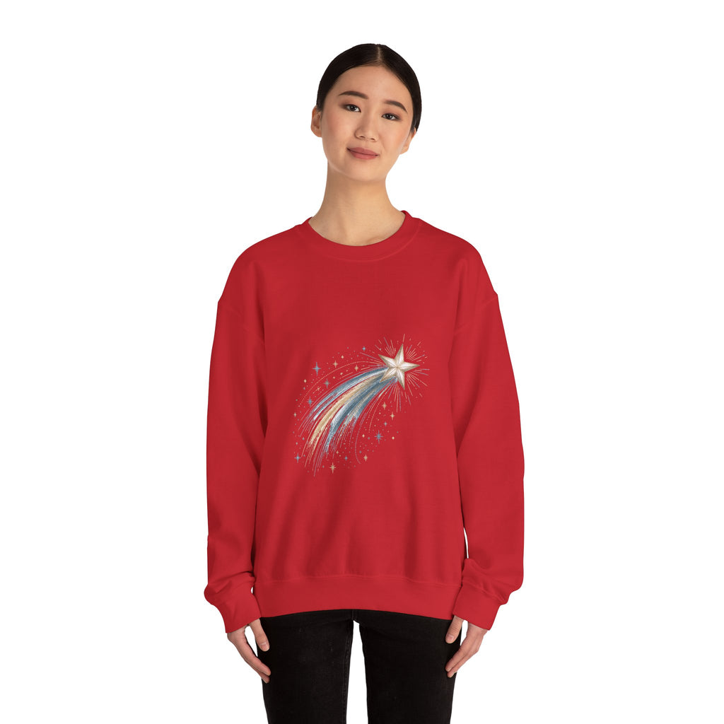 Matching Couple Sweatshirt - Shooting Star & North Star Matching Couple Crewneck Sweatshirt Hand-Drawn Art His Hers Best Friend Gift - Design A