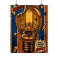 Light Bulb Circus Wall Art Poster 24×36 Pop Art Restaurant Decor Maximalist Print