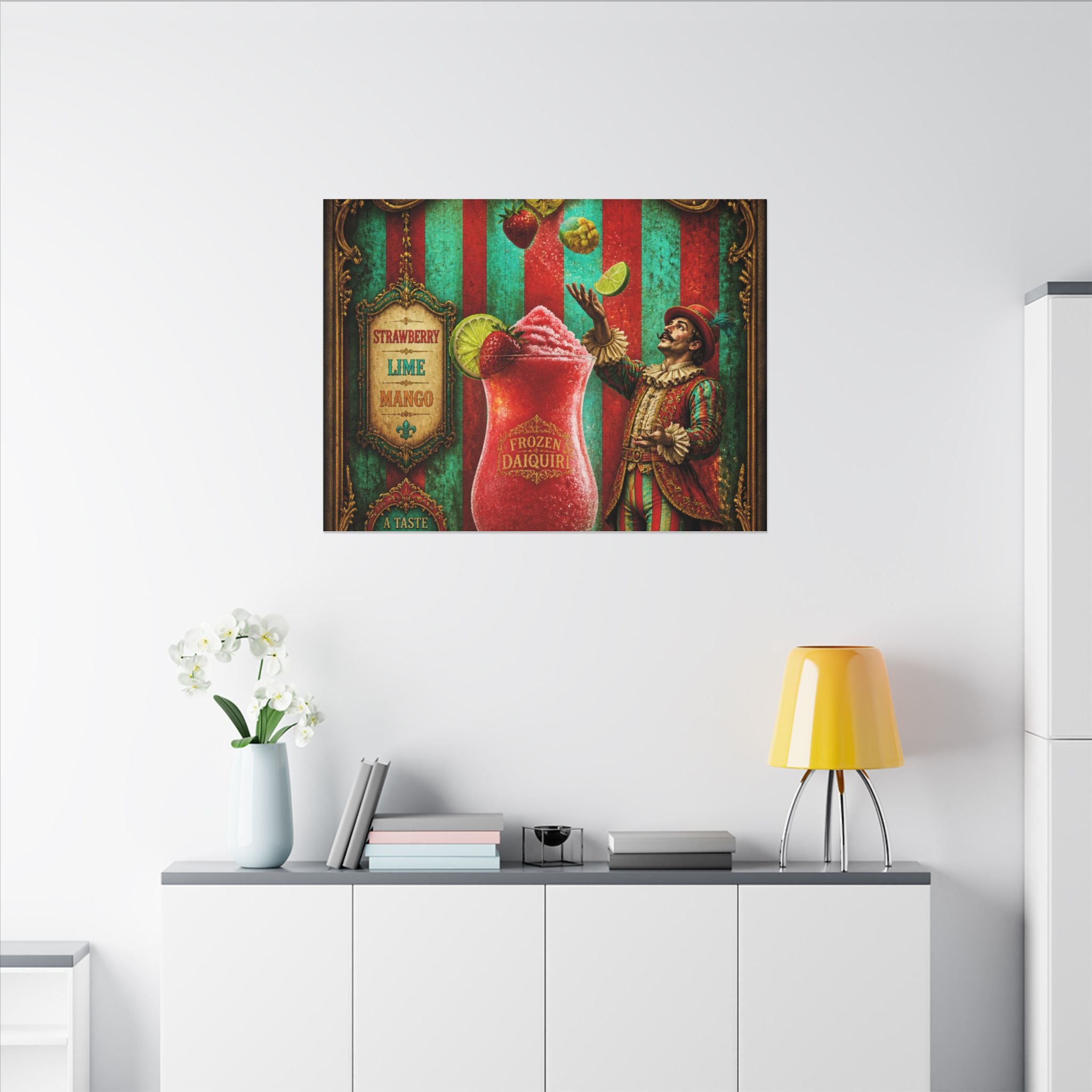 Daiquiri Fruit Juggler Wall Art Canvas 16×20 Baroque Home Office Decor Maximalist Print