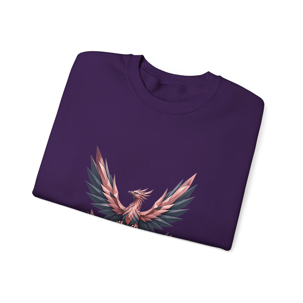 Matching Couple Sweatshirt - Dragon & Phoenix Matching Couple Crewneck Sweatshirt Geometric Art His Hers Couple Gift - Design B