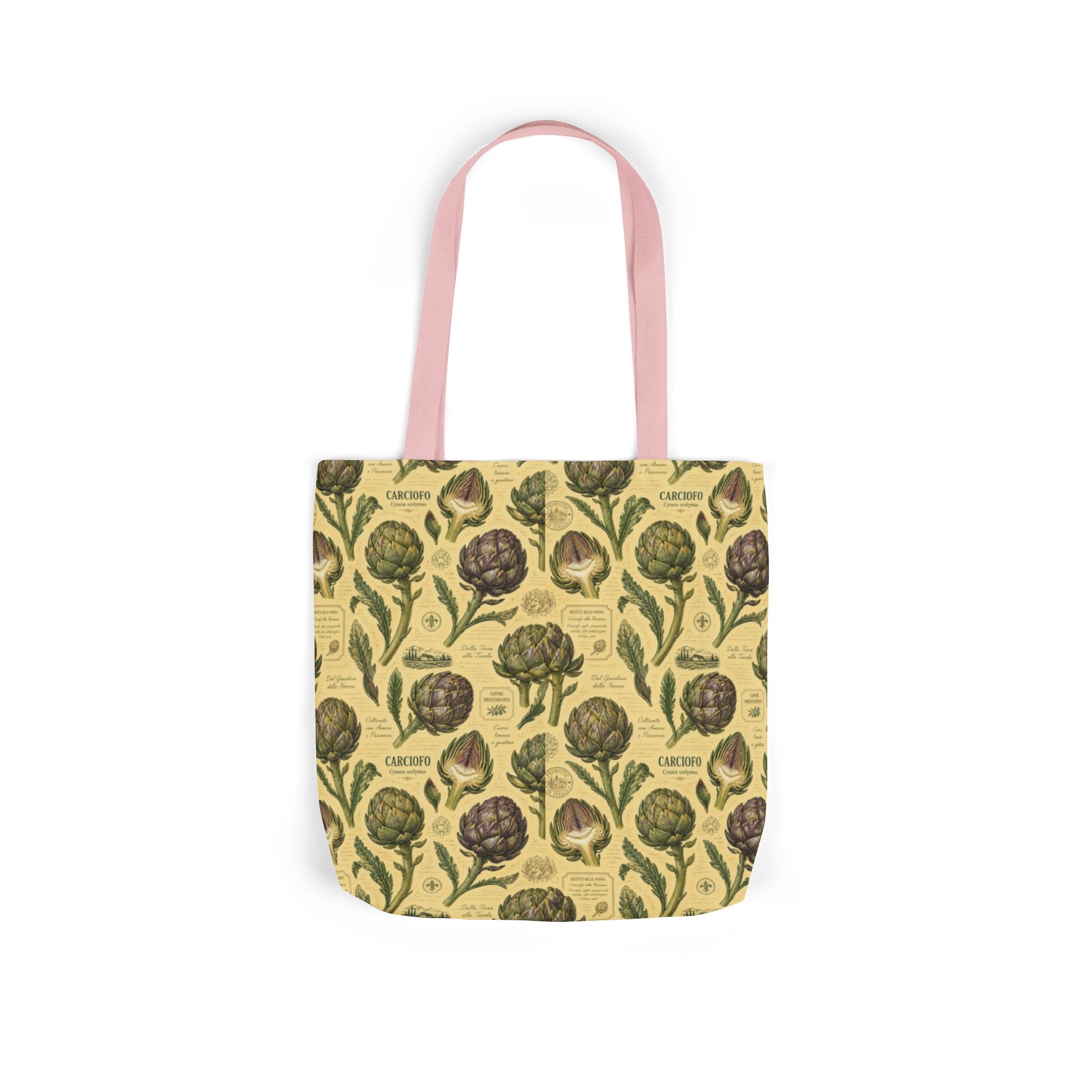 Globe Artichokes Canvas Tote Bag Mediterranean Kitchen Botanical Design Italian Cottagecore Gift