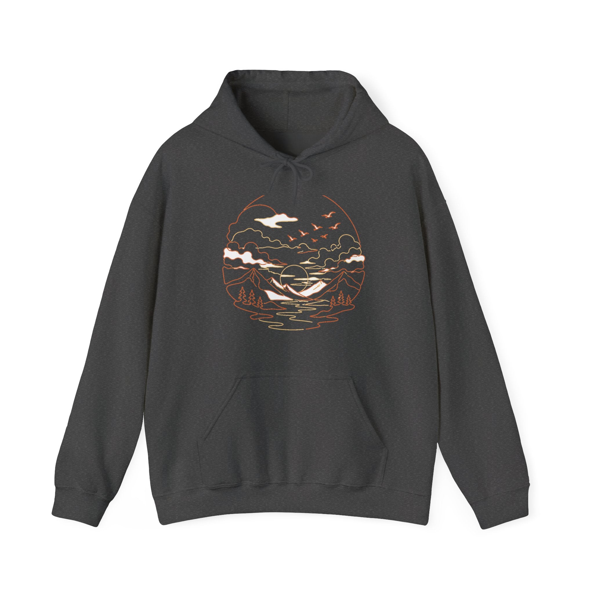 Matching Couple Sweatshirt - Sunrise & Sunset Matching Couple Hooded Sweatshirt Minimalist Art His Hers Valentine Gift - Design B
