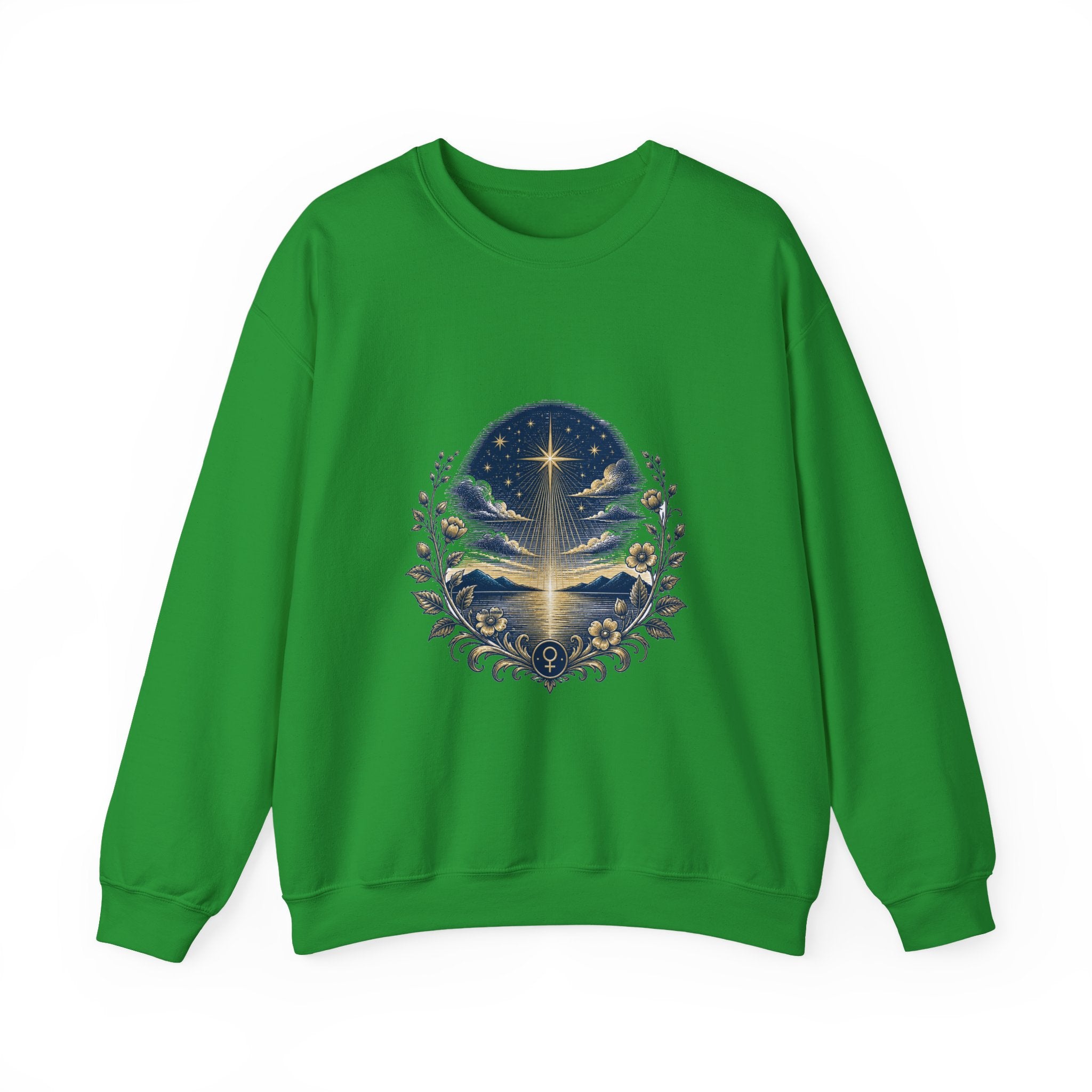 Matching Couple Sweatshirt - Evening & Morning Star Matching Couple Crewneck Sweatshirt Vintage Art His Hers Wedding Gift - Design A