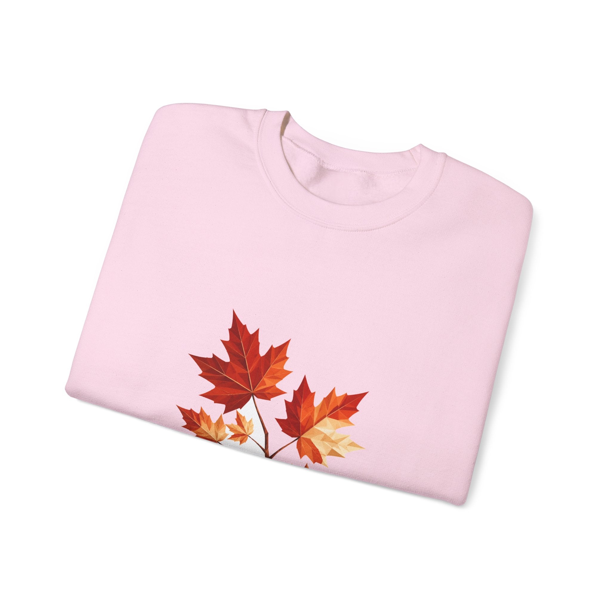Matching Couple Sweatshirt - Cherry Blossom & Maple Leaf Matching Couple Comfort Colors Crew Geometric Art His Hers Love Gift - Design B