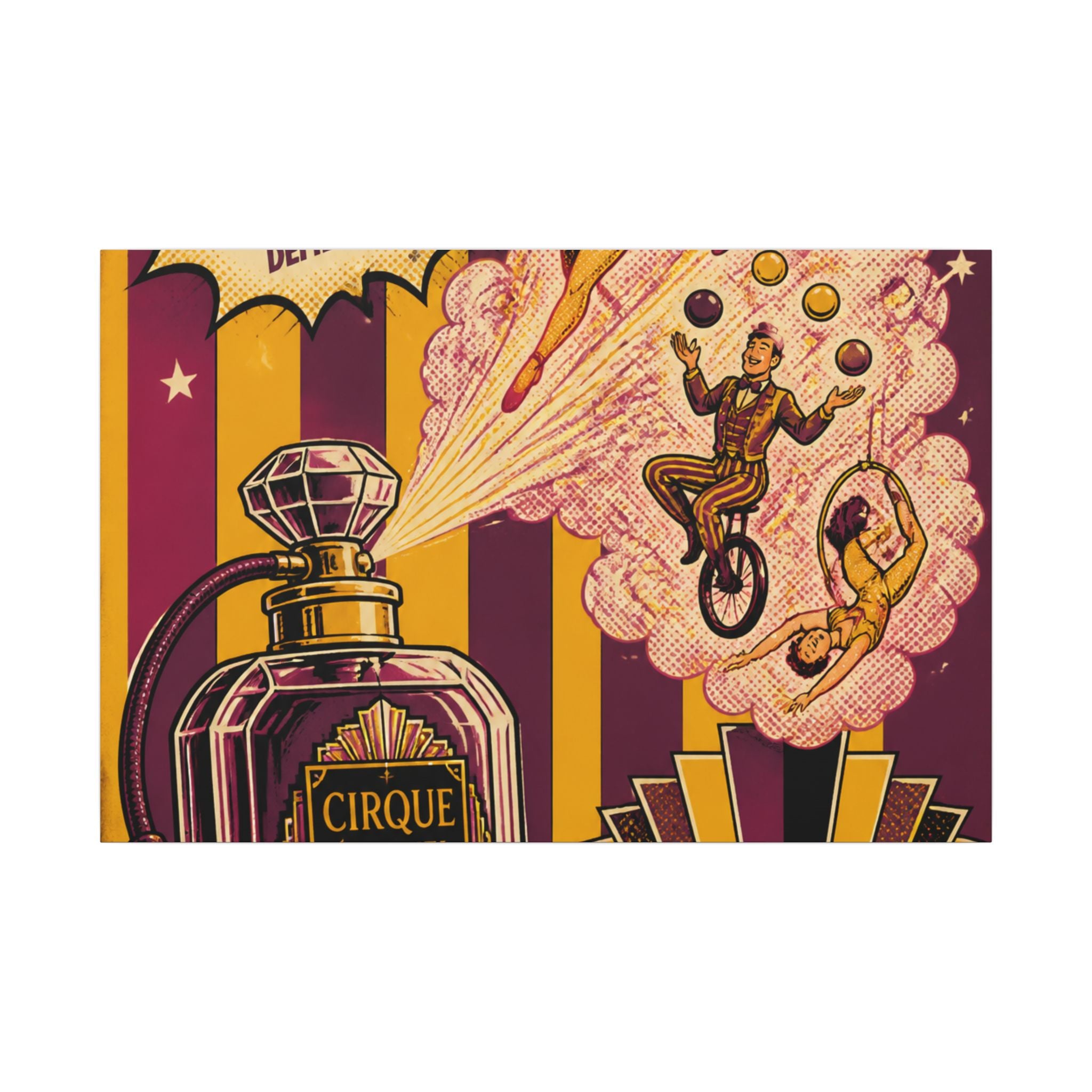 Perfume Bottle Fountain Wall Art Canvas 24×36 Pop Art Restaurant Decor Maximalist Print
