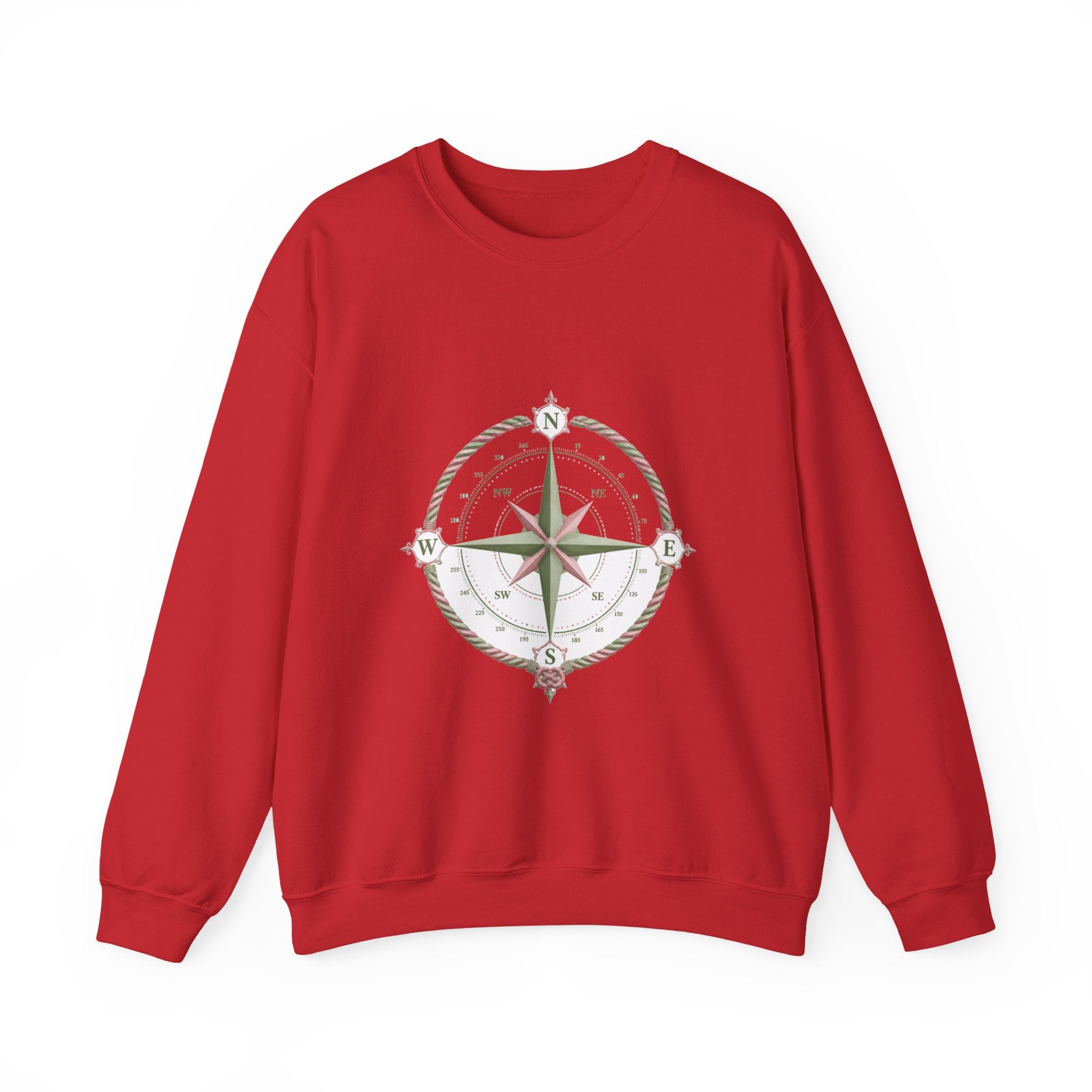 Matching Couple Sweatshirt - Compass North & South Matching Couple Premium Fleece Sweatshirt Geometric Art His Hers Love Gift - Design A