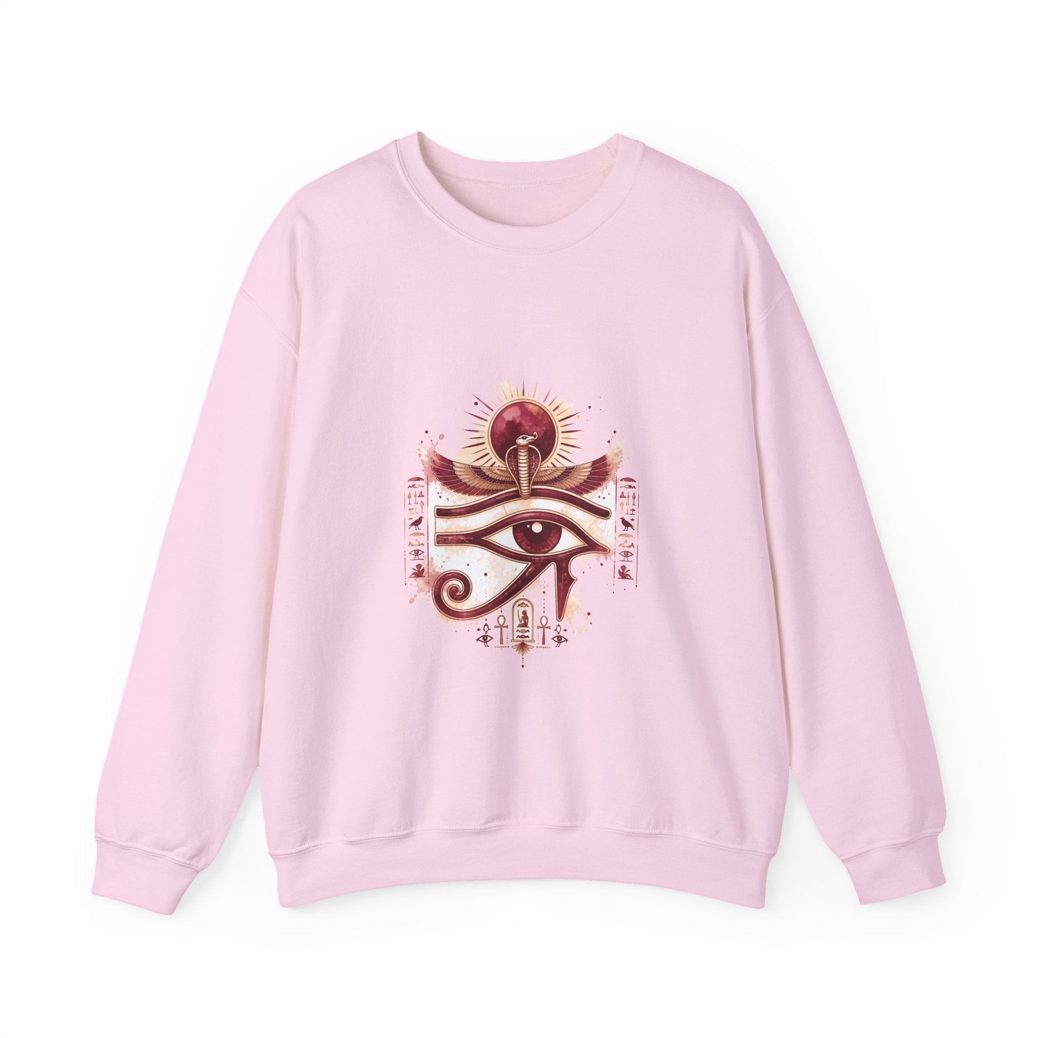 Matching Couple Sweatshirt - Eye of Ra & Horus Matching Couple Crewneck Sweatshirt Watercolor Art His Hers Engagement Gift - Design A