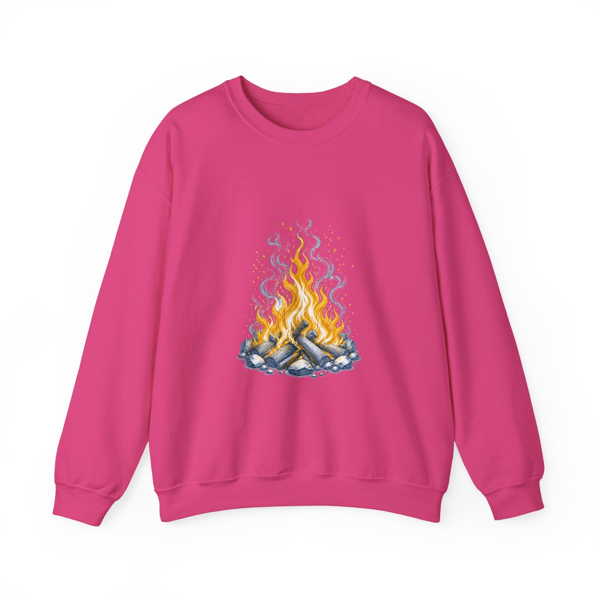 Matching Couple Sweatshirt - Wildfire & Waterfall Matching Couple Comfort Colors Crew Hand-Drawn Art His Hers Anniversary Gift - Design A
