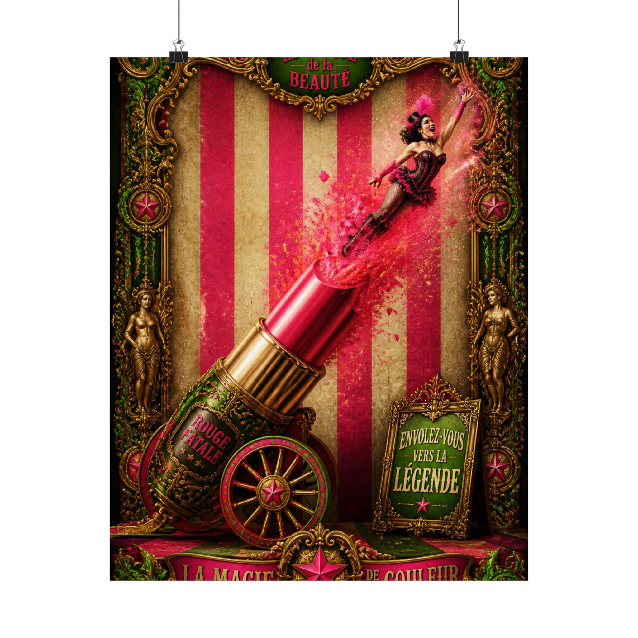 Lipstick Cannon Wall Art Poster 18×24 Baroque Home Office Decor Maximalist Print