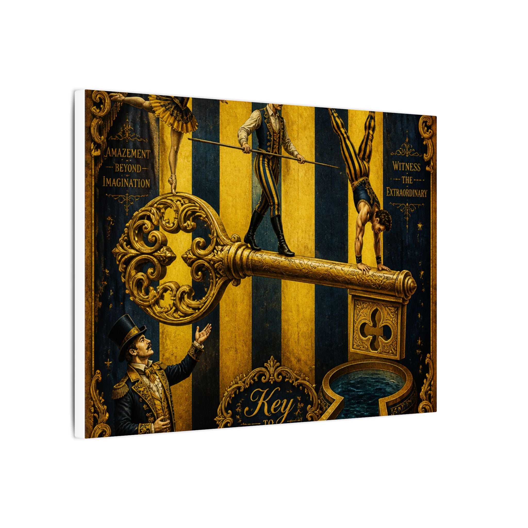 Giant Key Performance Wall Art Canvas 24×36 Baroque Studio Decor Maximalist Print