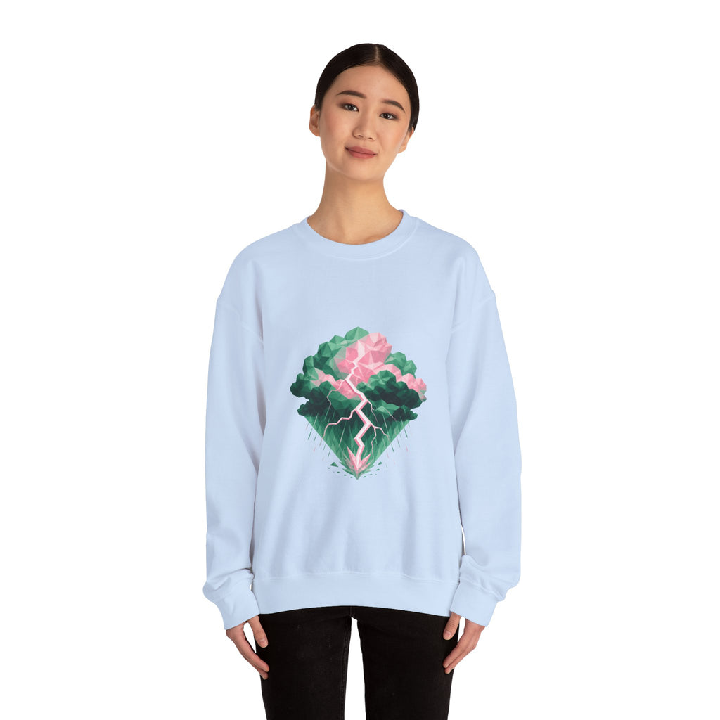 Matching Couple Sweatshirt - Storm & Rainbow Matching Couple Comfort Colors Crew Geometric Art His Hers Love Gift - Design A