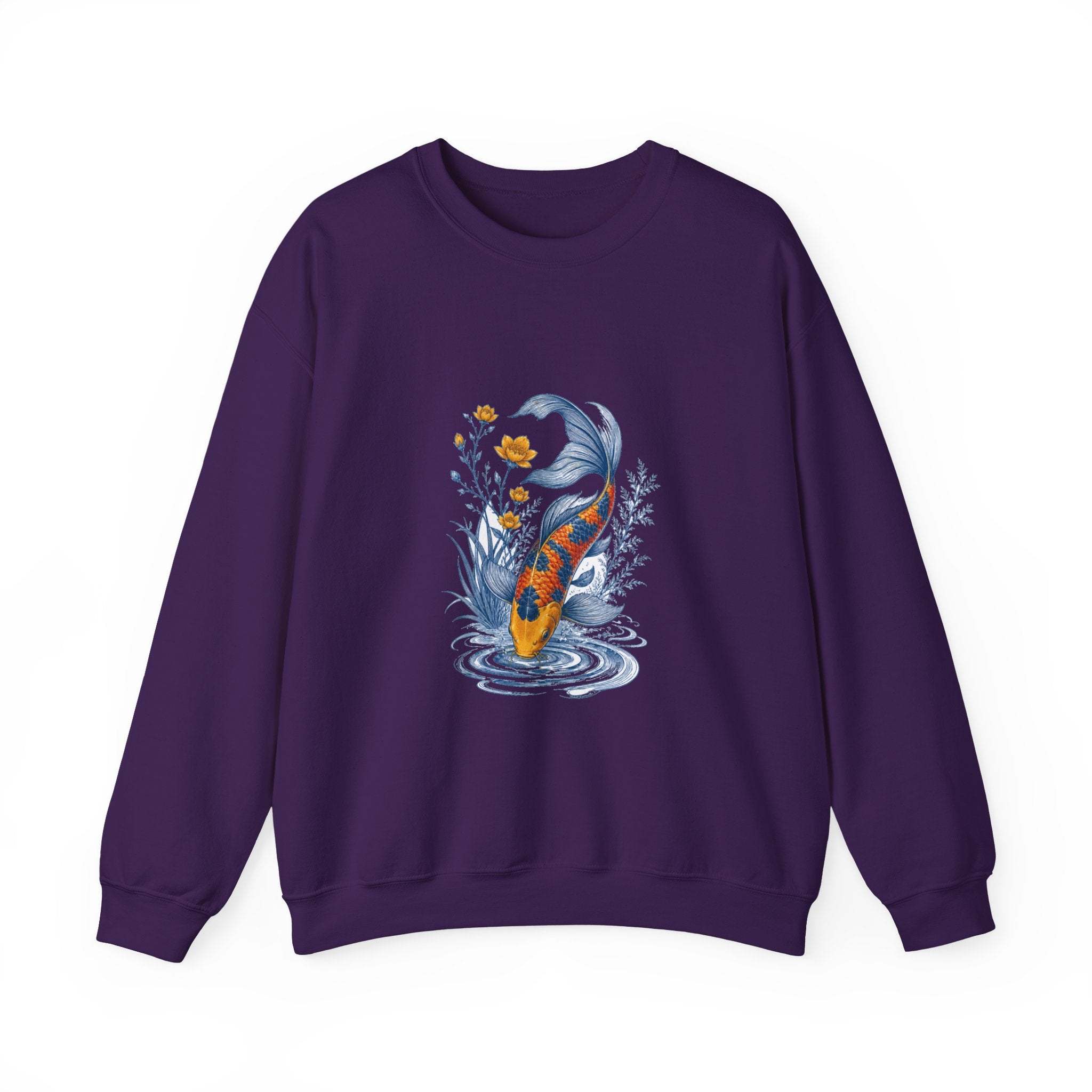 Matching Couple Sweatshirt - Koi Fish Yin Yang Matching Couple Comfort Colors Crew Vintage Art His Hers Honeymoon Gift - Design B