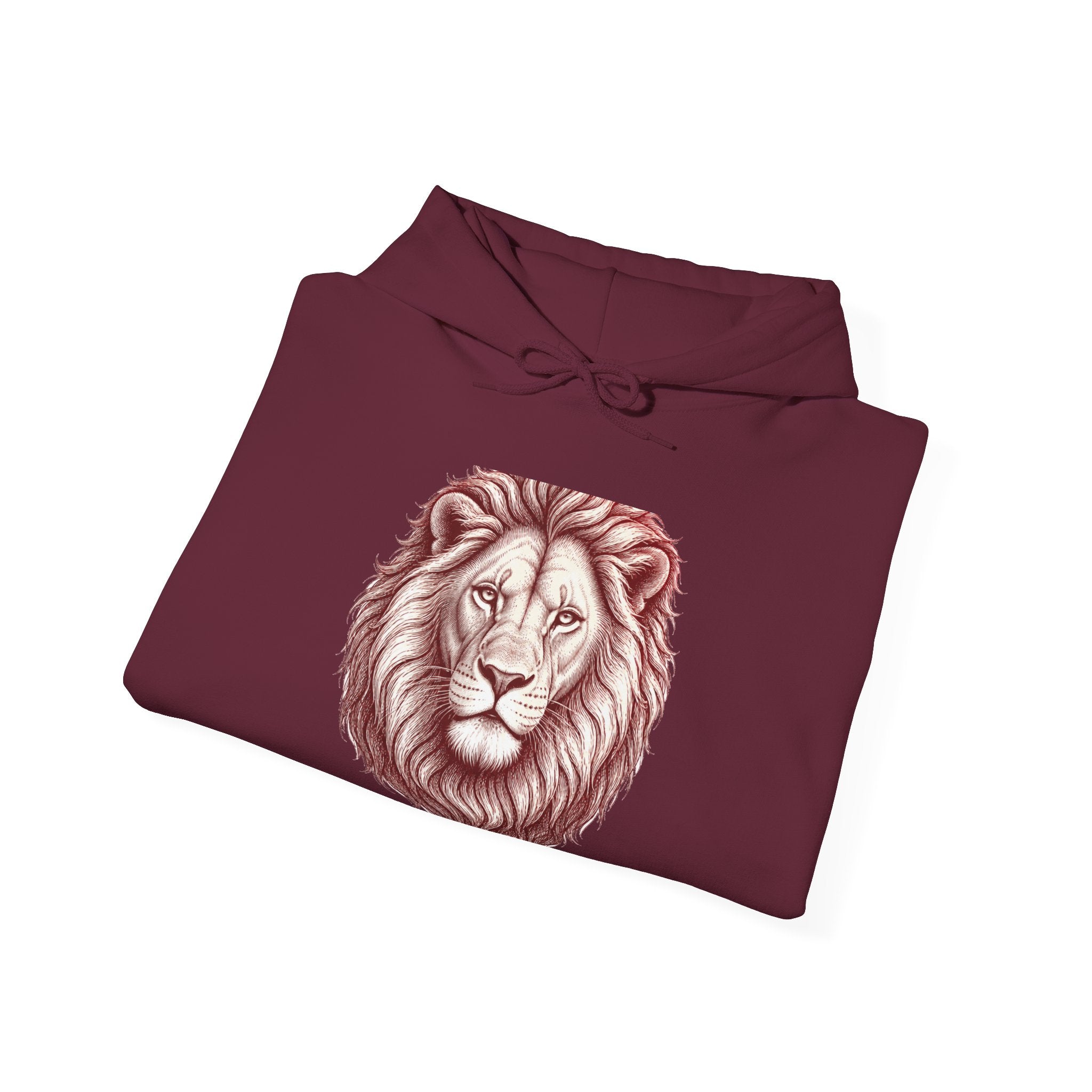 Matching Couple Sweatshirt - Lion & Lamb Matching Couple Hooded Sweatshirt Hand-Drawn Art His Hers Best Friend Gift - Design A